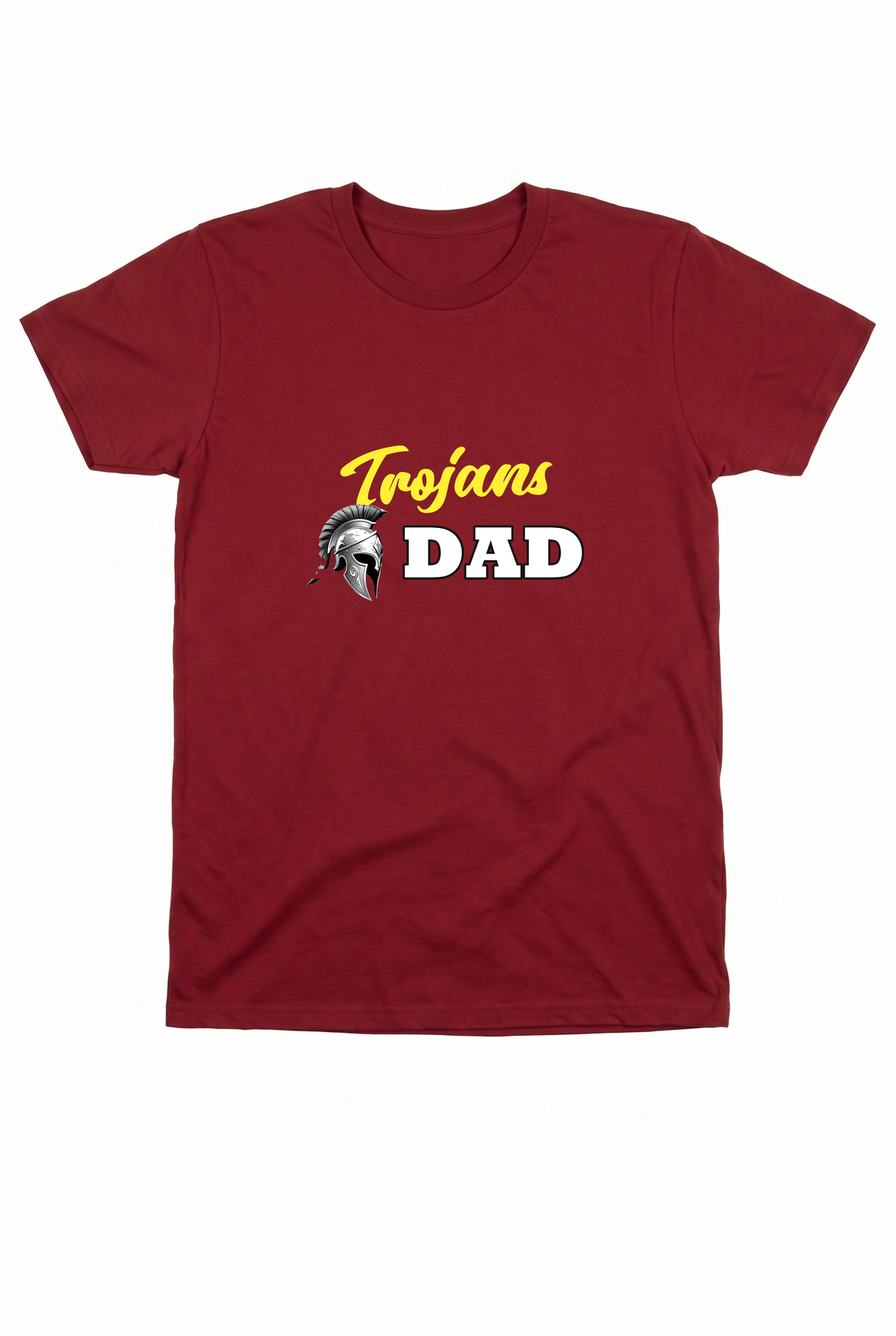 Siskiyou Trojans "Trojans Dad" Tee in Cardinal, front view