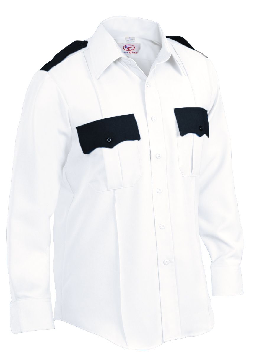 100% Polyester Two Tone Uniform Long Sleeve Shirts