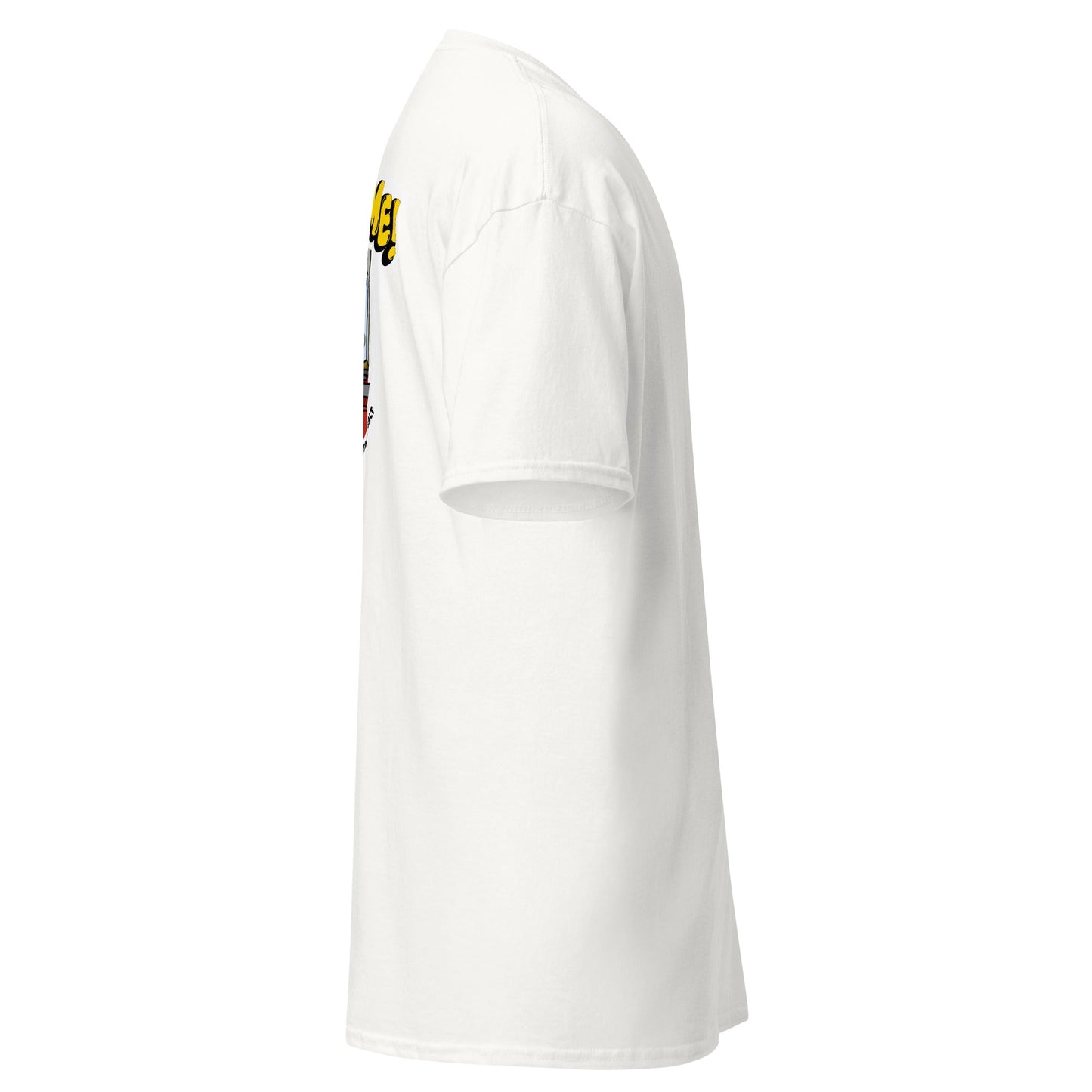 Stache Salt Tiller Time! Tee in White — side view (2)