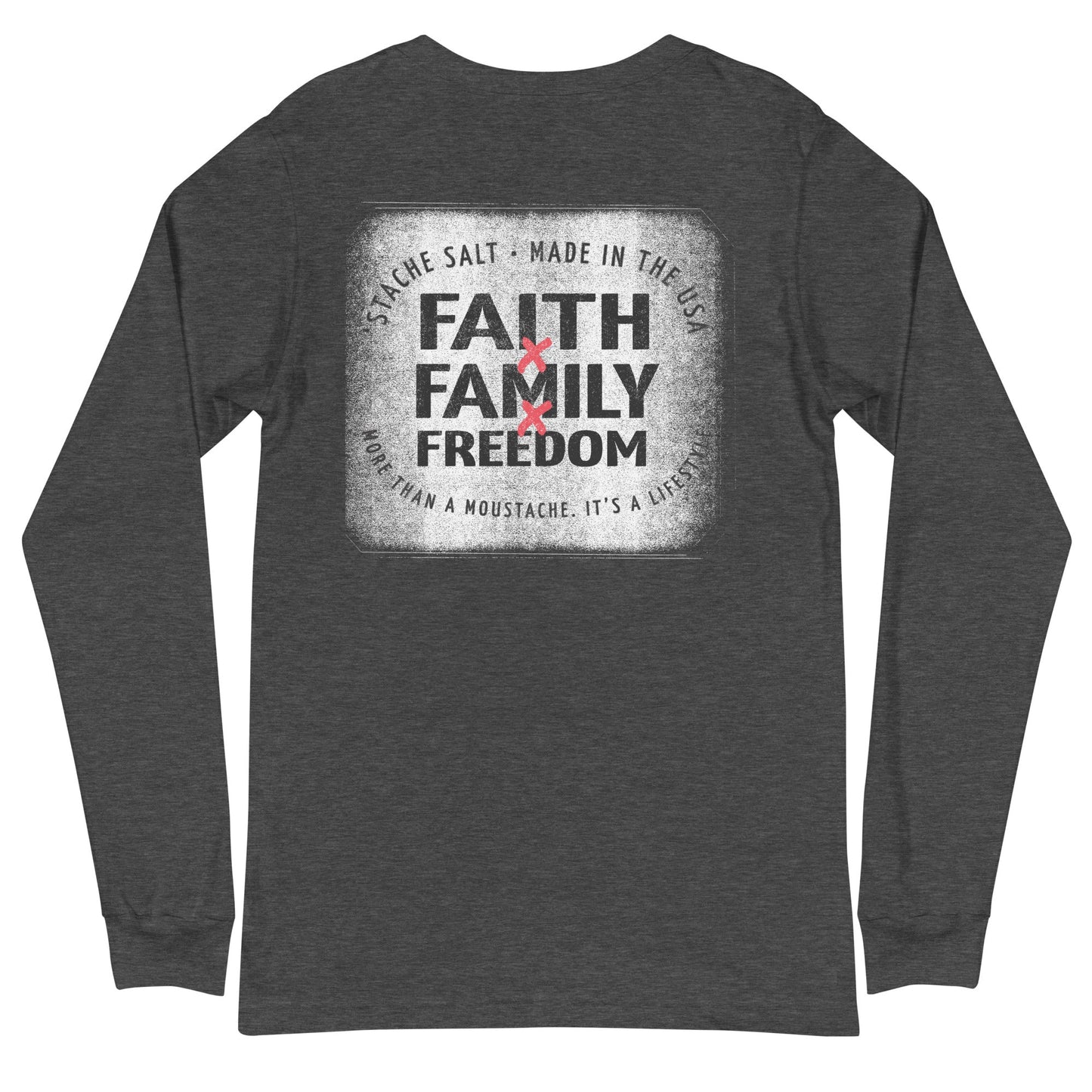Stache Salt 3F Long Sleeve in Grey Heather — back view