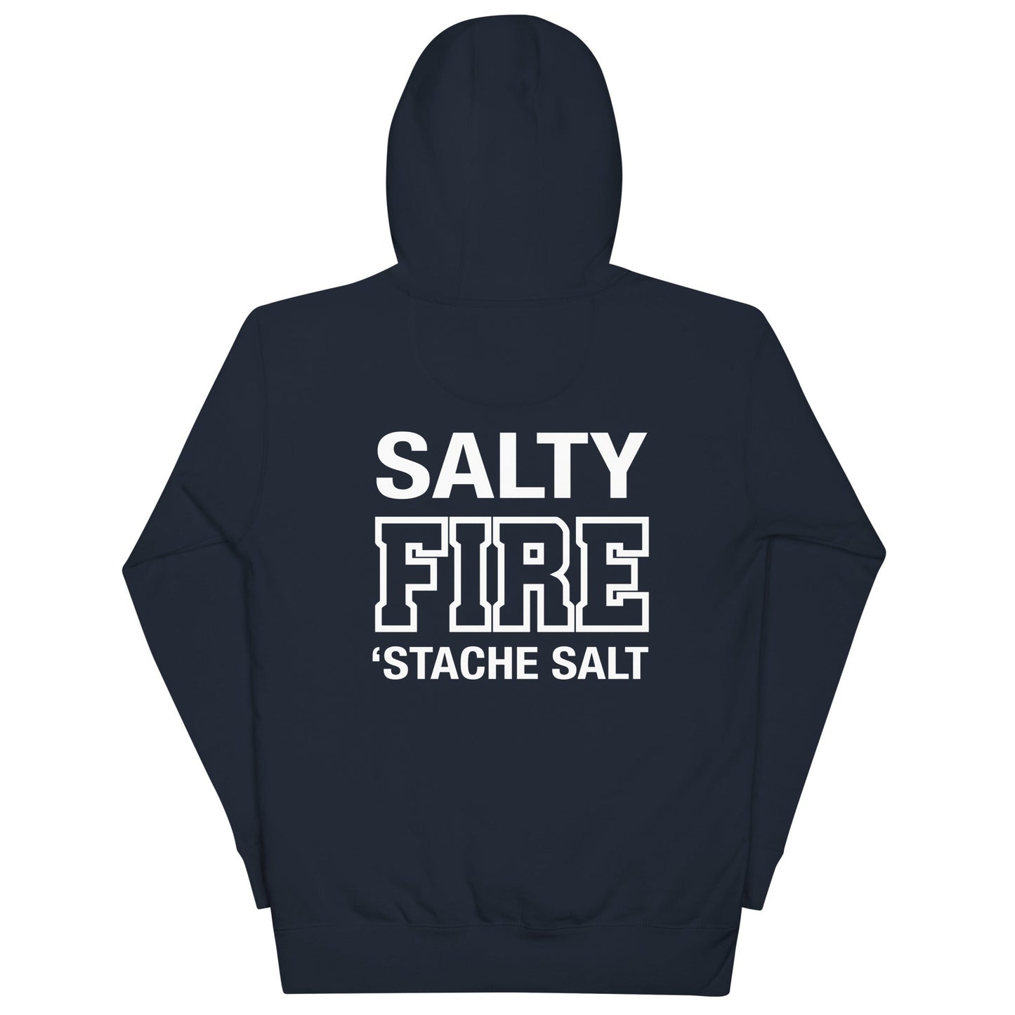 Stache Salt Salty FD Hoodie in Navy — back view