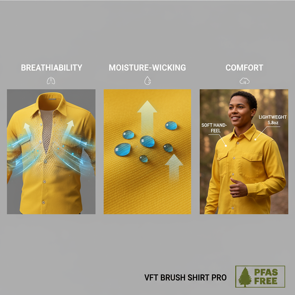 VFT Brush Shirt Pro - Lightweight Breathable Tecasafe Fabric Properties