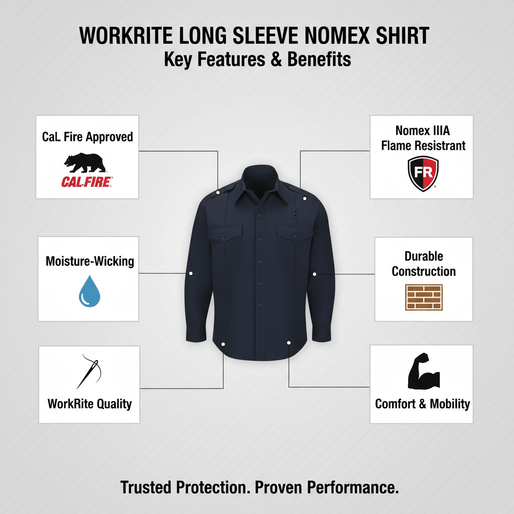 WorkRite Nomex Shirt Features - CAL FIRE Logo