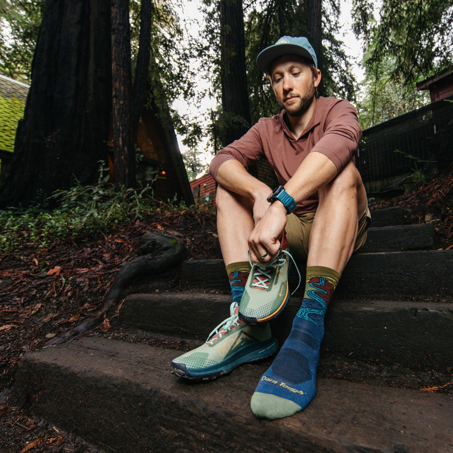 Men's Chasing Waterfalls Micro Crew Lightweight Hiking Socks