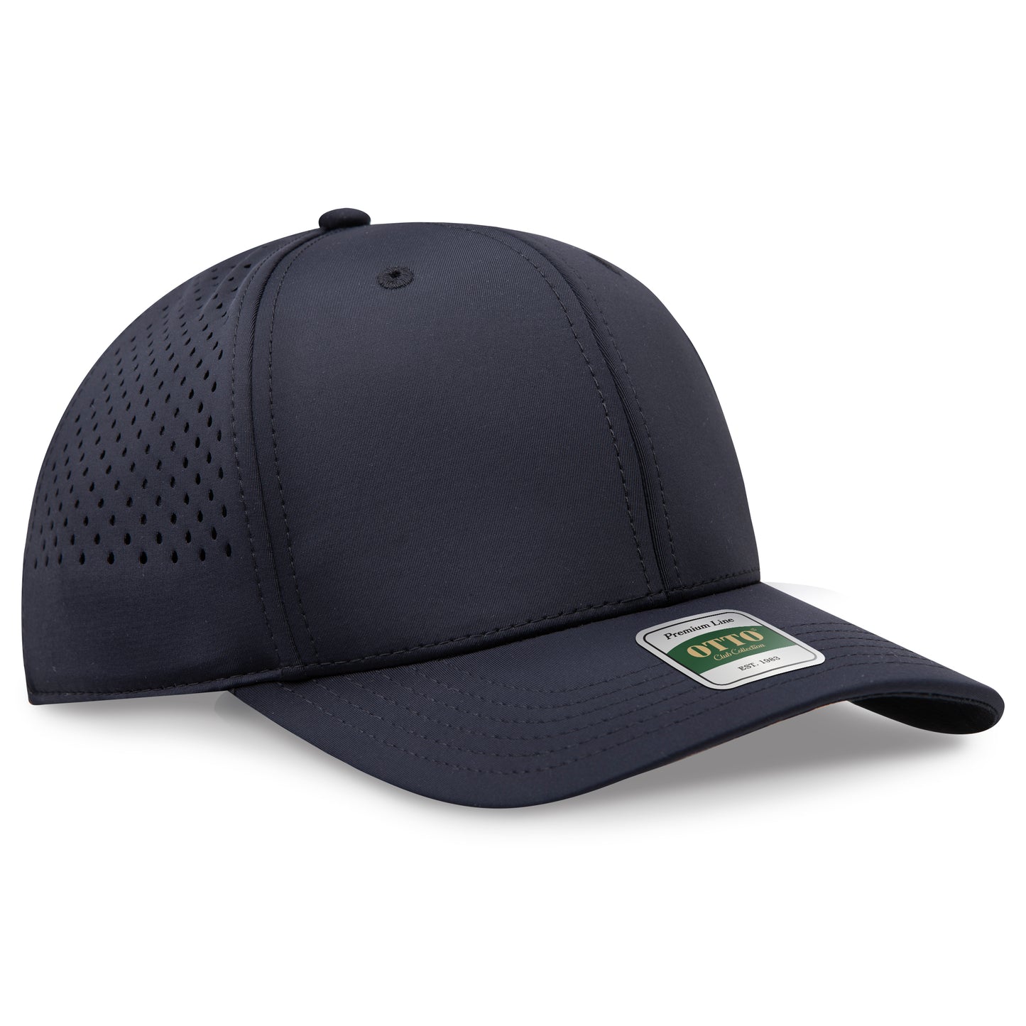 OTTO 102 Club Collection 6 Panel Pro Style Perforated Cap – CoolNyl™ - Black