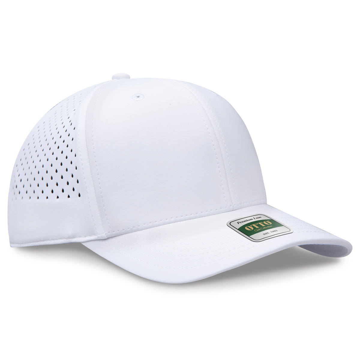 OTTO 102 Club Collection 6 Panel Pro Style Perforated Cap – CoolNyl™ - White