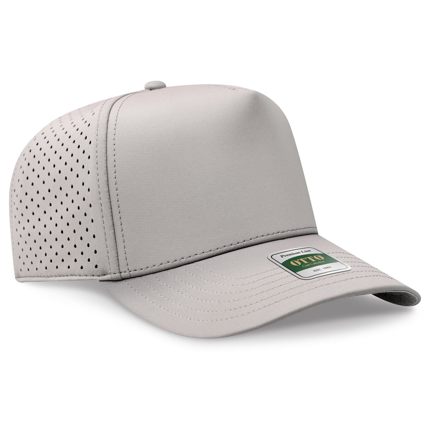 OTTO 105 Club Collection 5 Panel Mid Profile Perforated Cap – CoolNyl™ - Gray