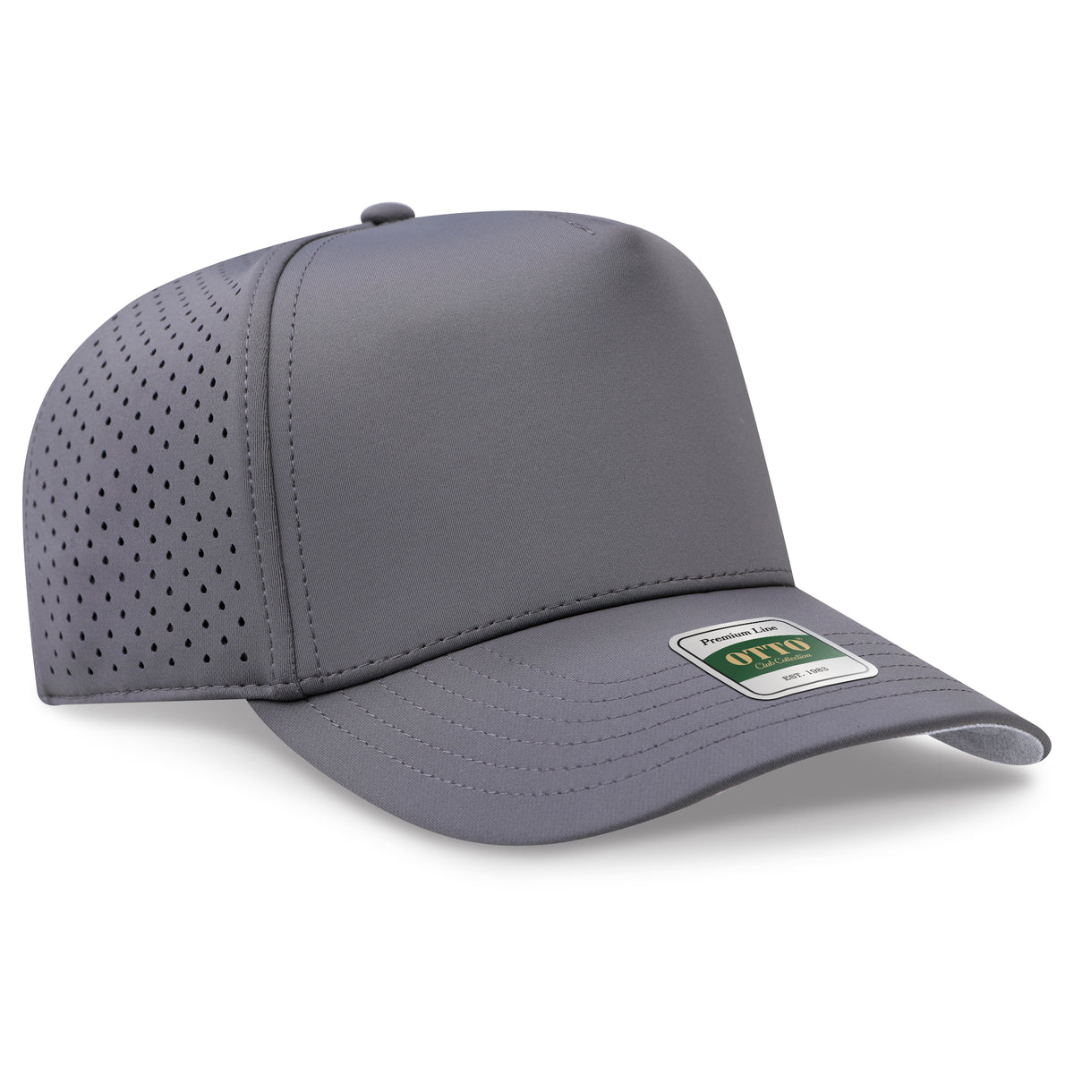 OTTO 105 Club Collection 5 Panel Mid Profile Perforated Cap – CoolNyl™ - Char. Gray