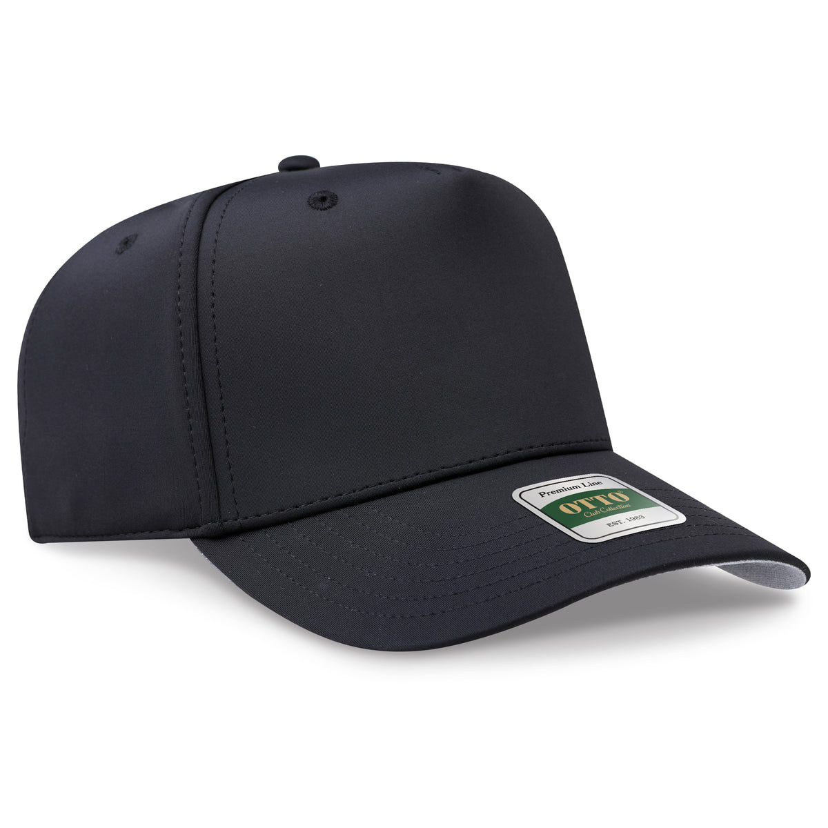 OTTO 106 Club Collection 5 Panel Mid Profile Cap – CoolNyl™ - Black