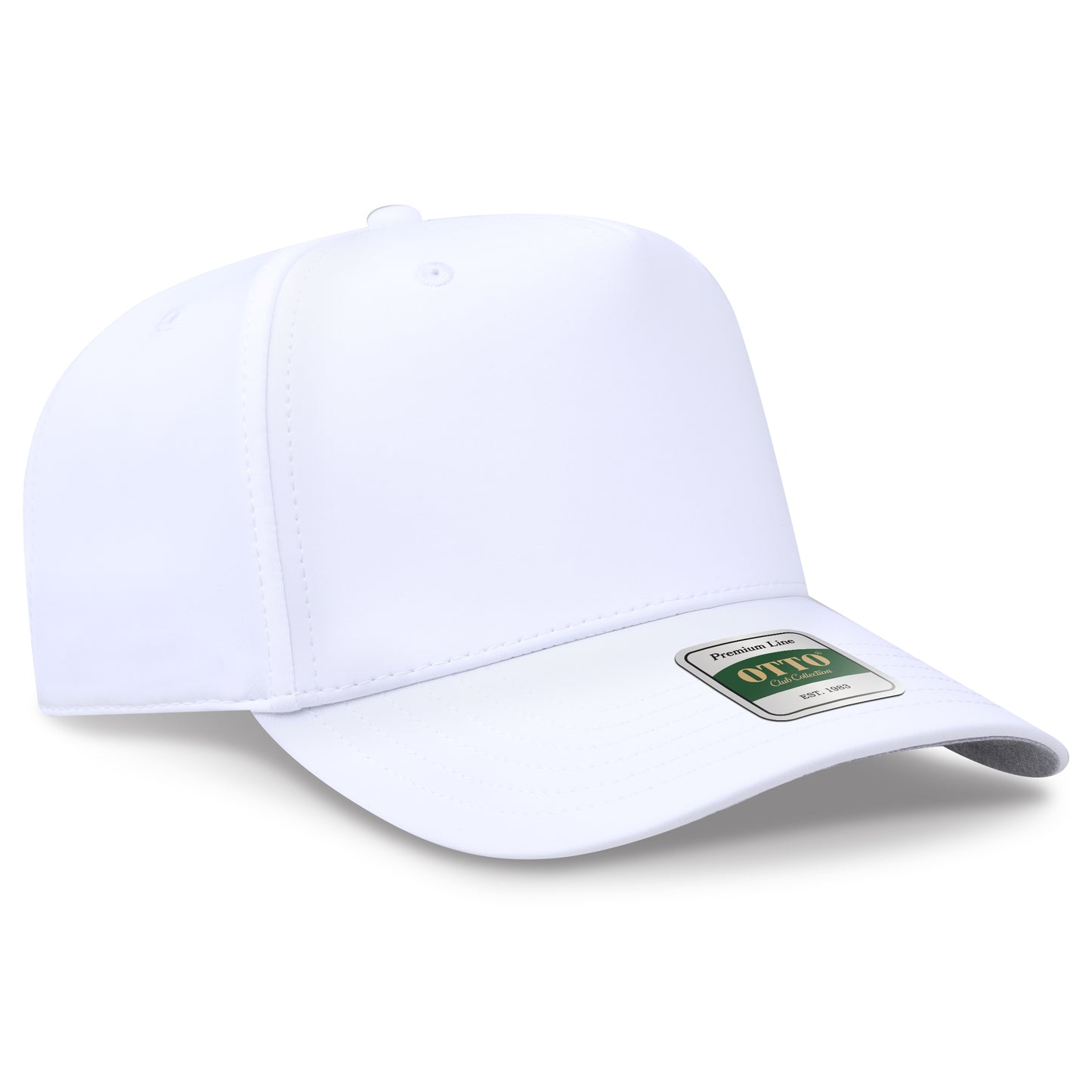 OTTO 106 Club Collection 5 Panel Mid Profile Cap – CoolNyl™ - White
