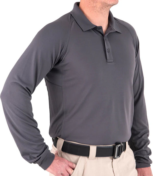 First Tactical Men’s Performance Long Sleeve Polo - Wolf Grey