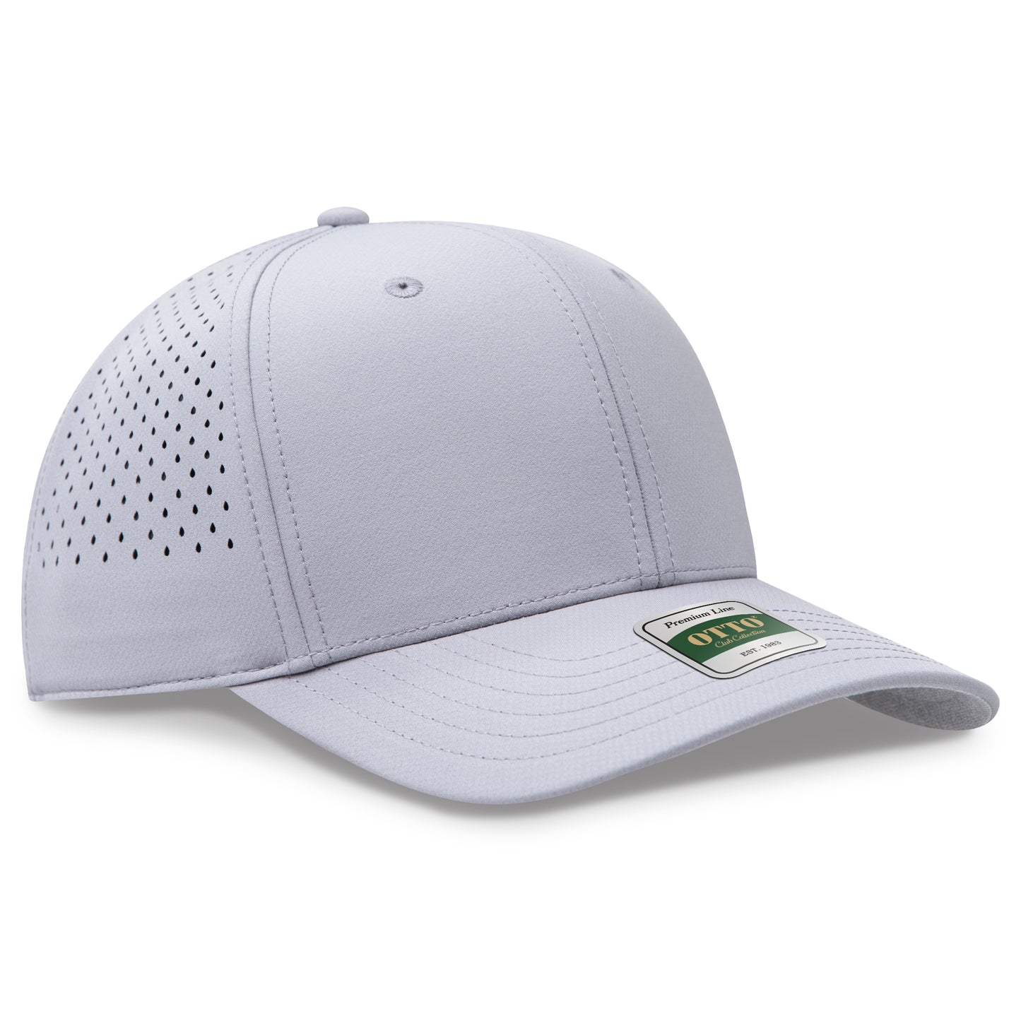 OTTO 113 Club Collection 6 Panel Pro Style Perforated Cap – GridTek™ - Gray