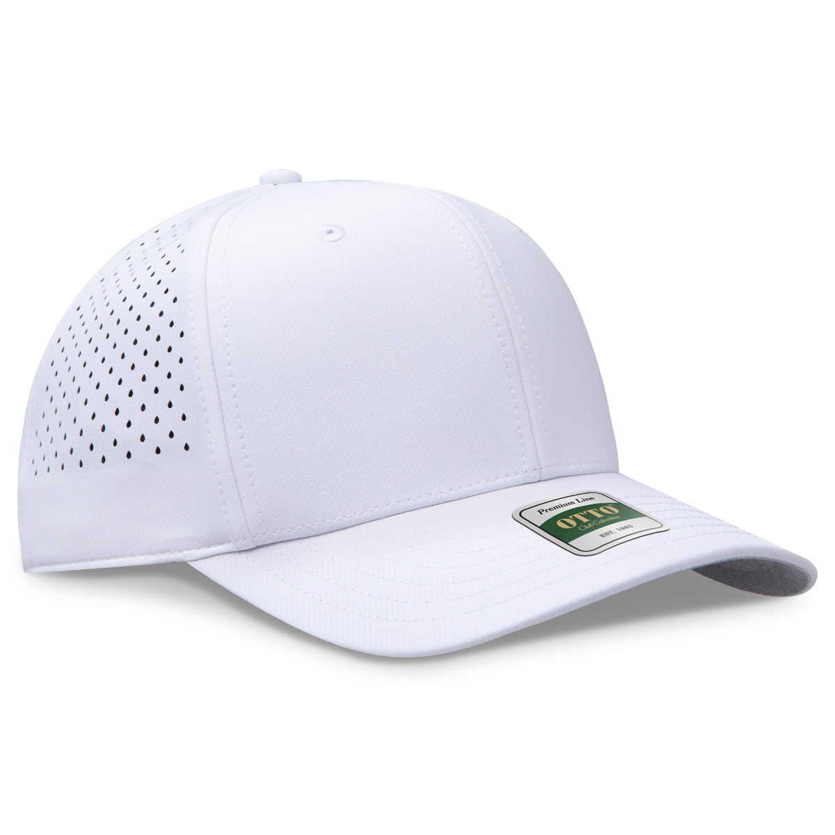OTTO 113 Club Collection 6 Panel Pro Style Perforated Cap – GridTek™ - White