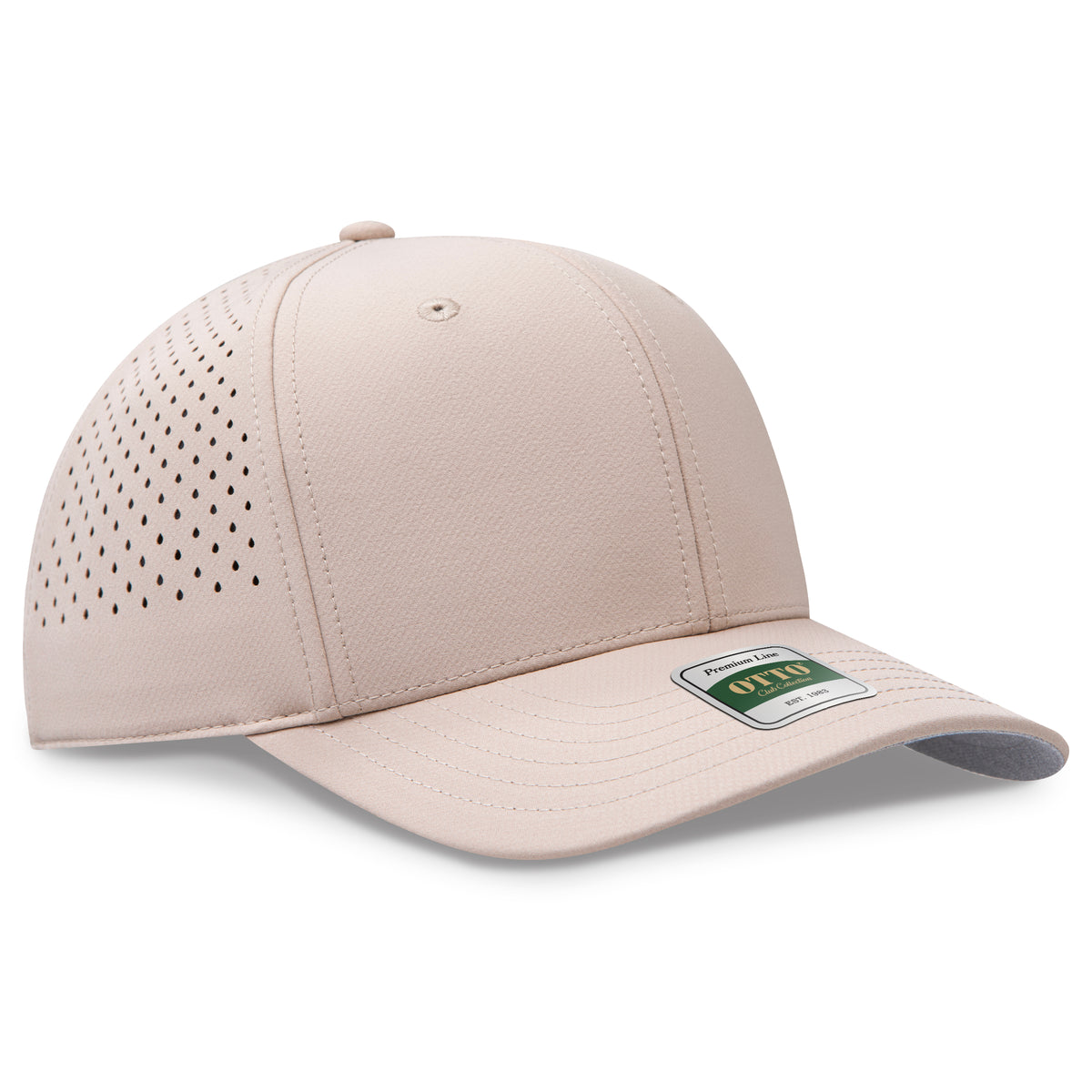 OTTO 113 Club Collection 6 Panel Pro Style Perforated Cap – GridTek™ - Khaki