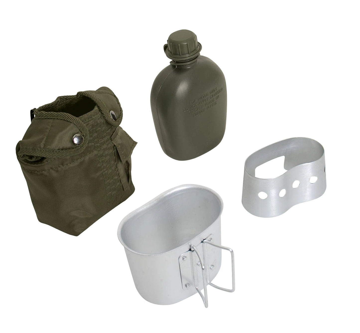 Rothco 4 Piece Canteen Kit With Cover, Aluminum Cup &amp; Stove / Stand