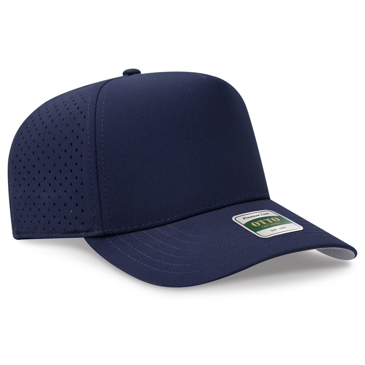 OTTO 116 Club Collection 5 Panel Mid Profile Perforated Cap – Performance Polyester - Navy
