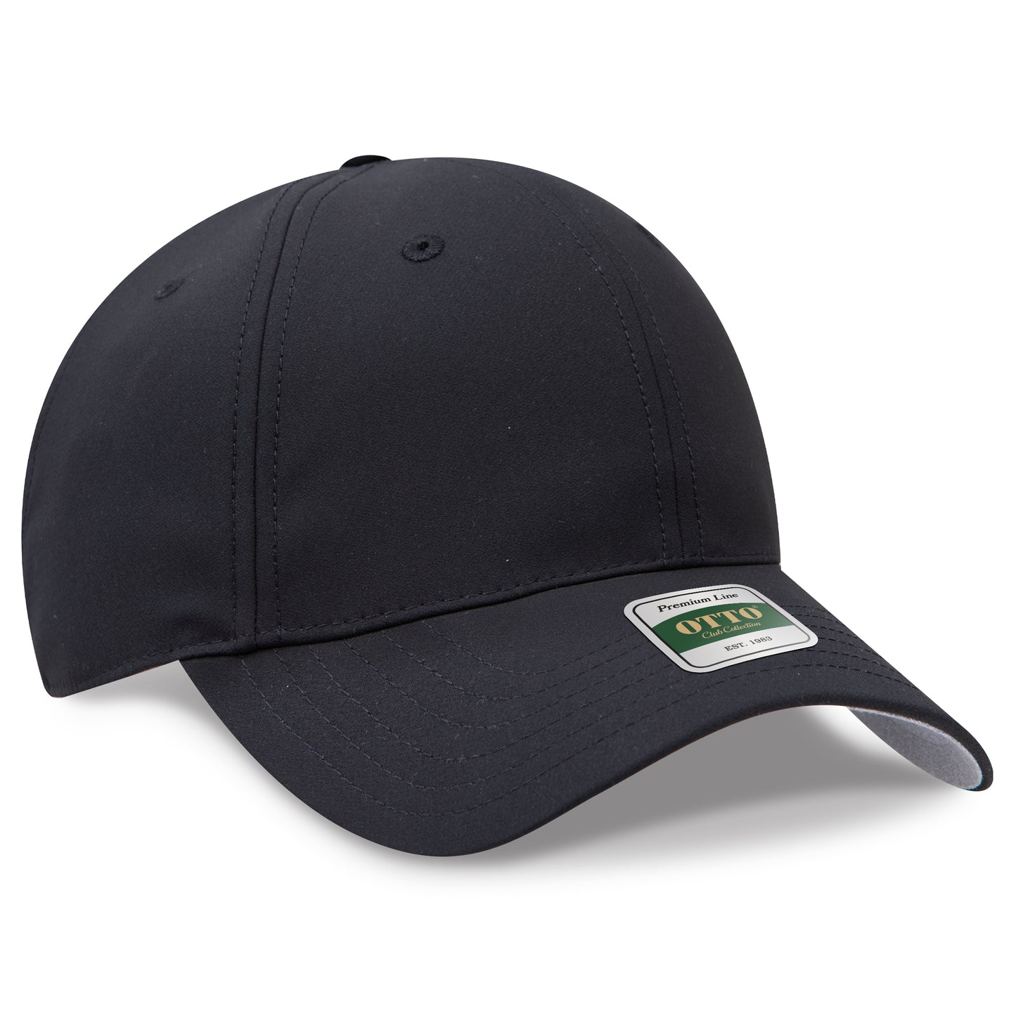 OTTO 119 Club Collection 6 Panel Low Profile Cap – Performance Polyester - Black