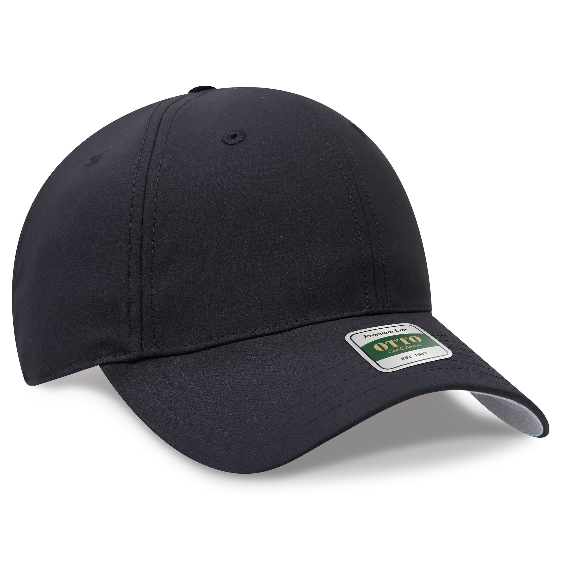OTTO 119 Club Collection 6 Panel Low Profile Cap – Performance Polyester - Black