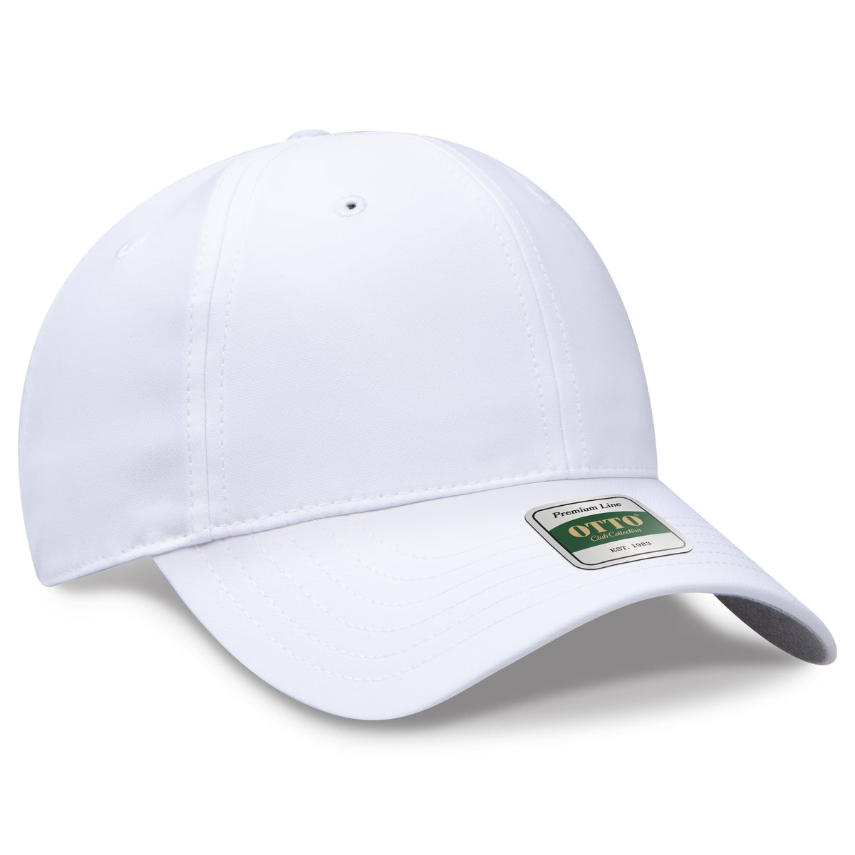 OTTO 119 Club Collection 6 Panel Low Profile Cap – Performance Polyester - White