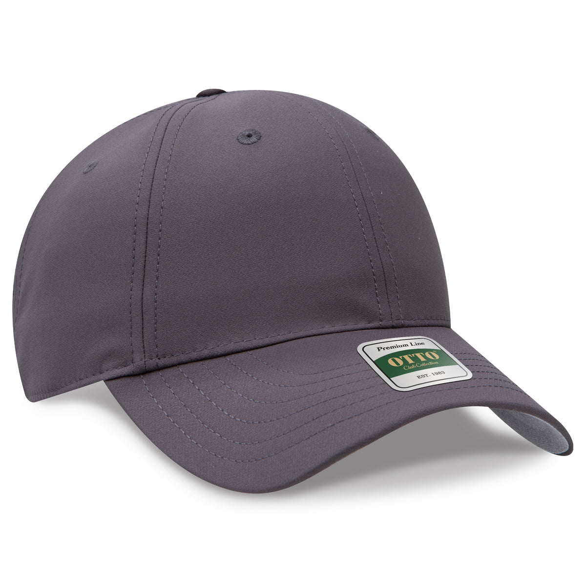 OTTO 119 Club Collection 6 Panel Low Profile Cap – Performance Polyester - Char. Gray