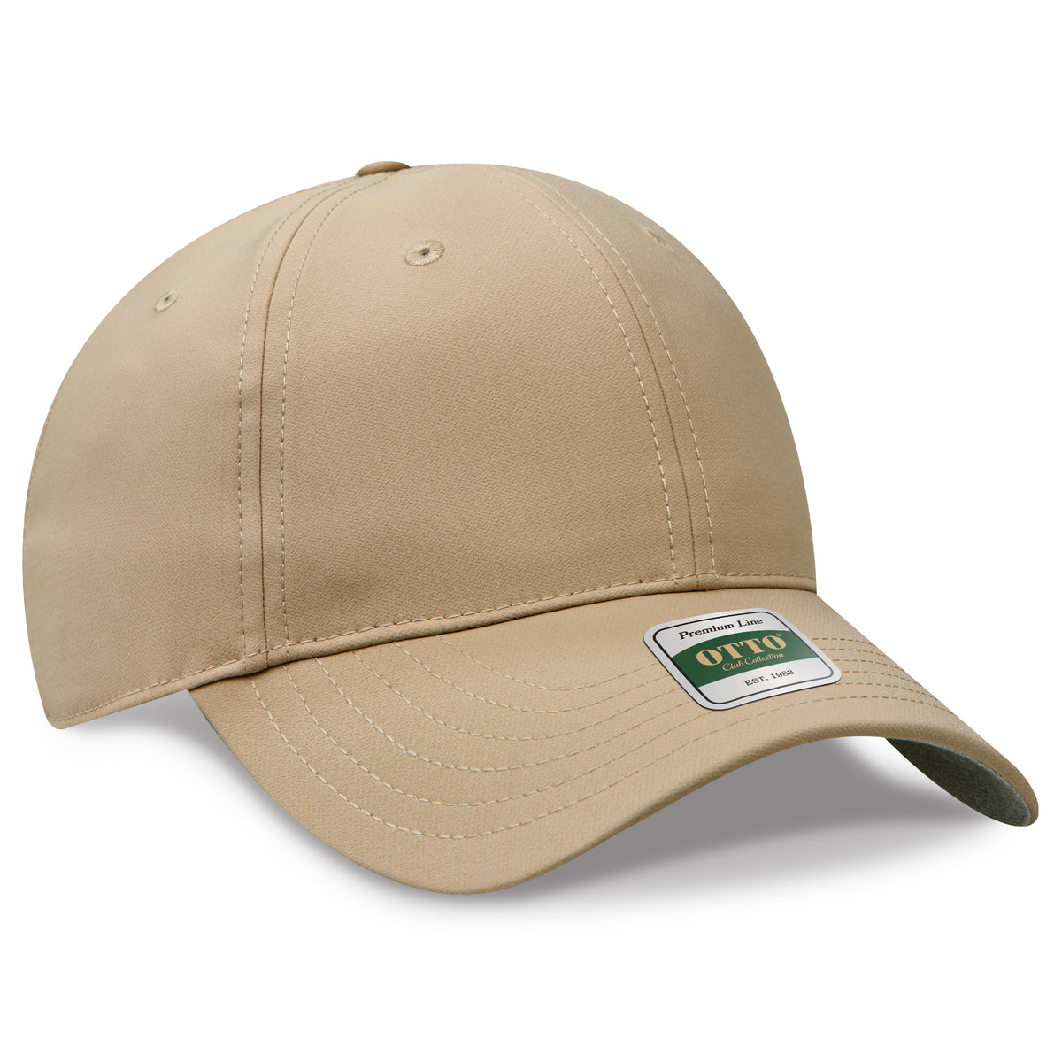 OTTO 119 Club Collection 6 Panel Low Profile Cap – Performance Polyester - Khaki