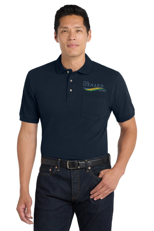 Port Authority® Heavyweight Cotton Pique Polo with Pocket (K420P)