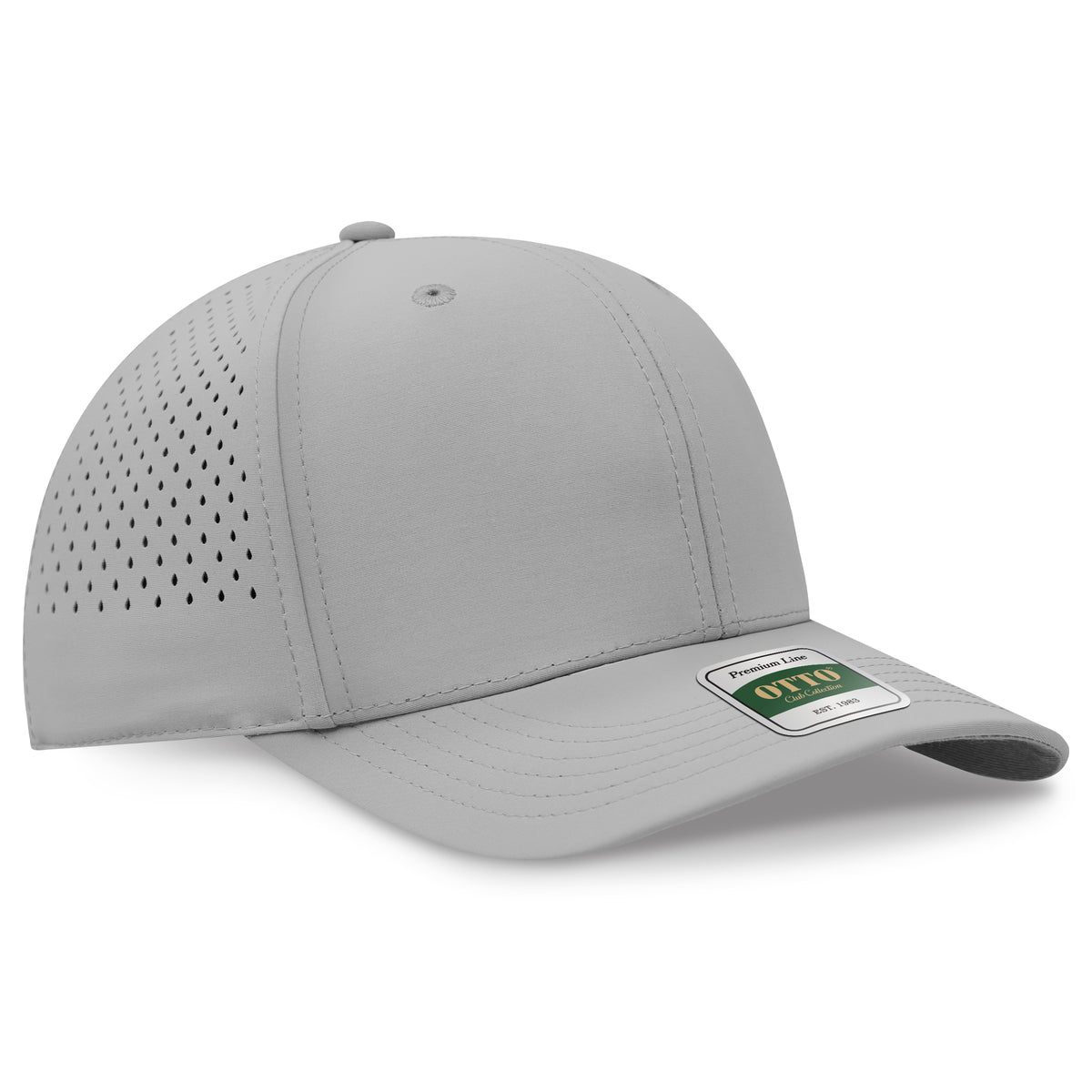 OTTO 121 Club Collection 6 Panel Pro Style Perforated Cap – Performance Nylon - Gray