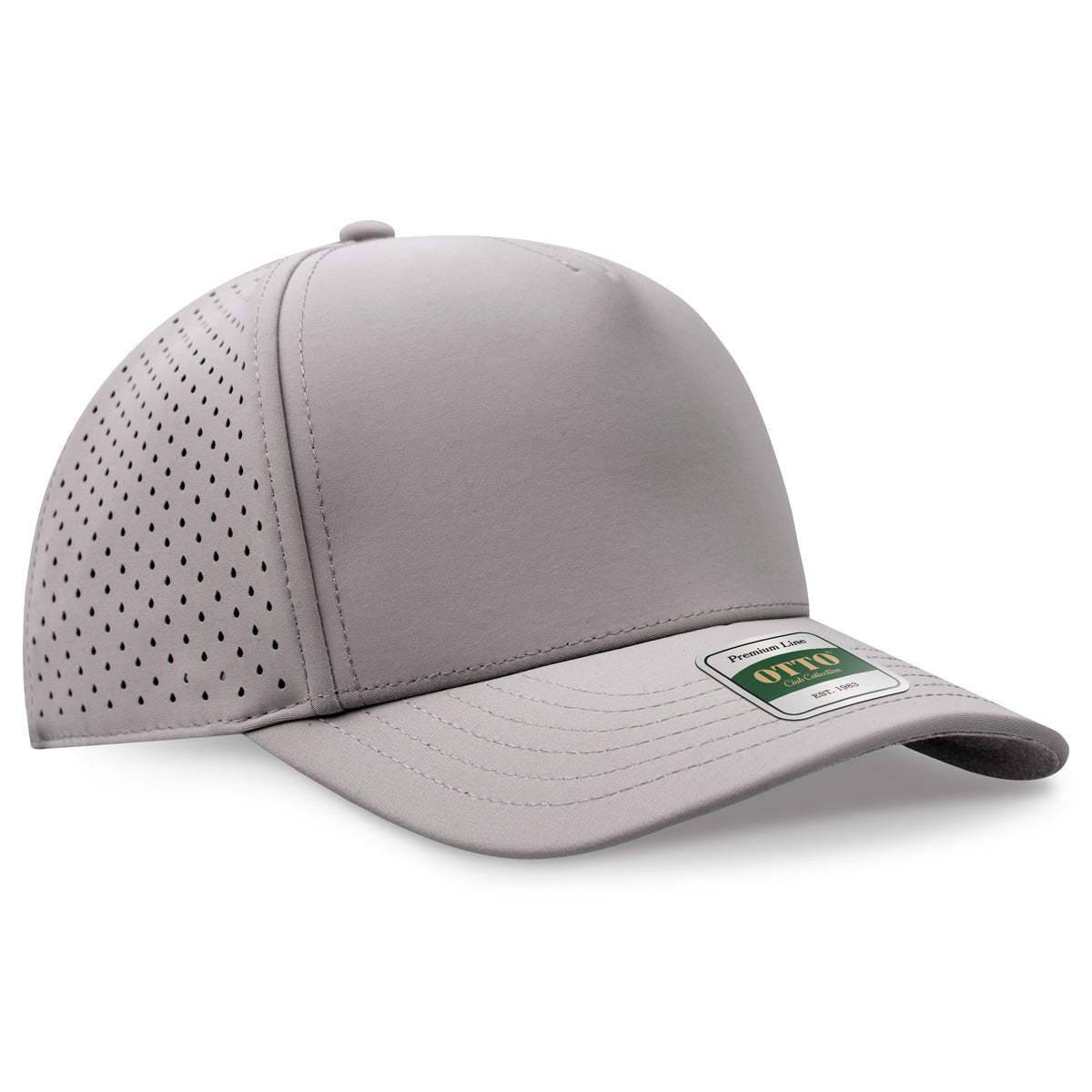 OTTO 122 Club Collection 5 Panel Pro Style Perforated Cap – Performance Nylon - Gray