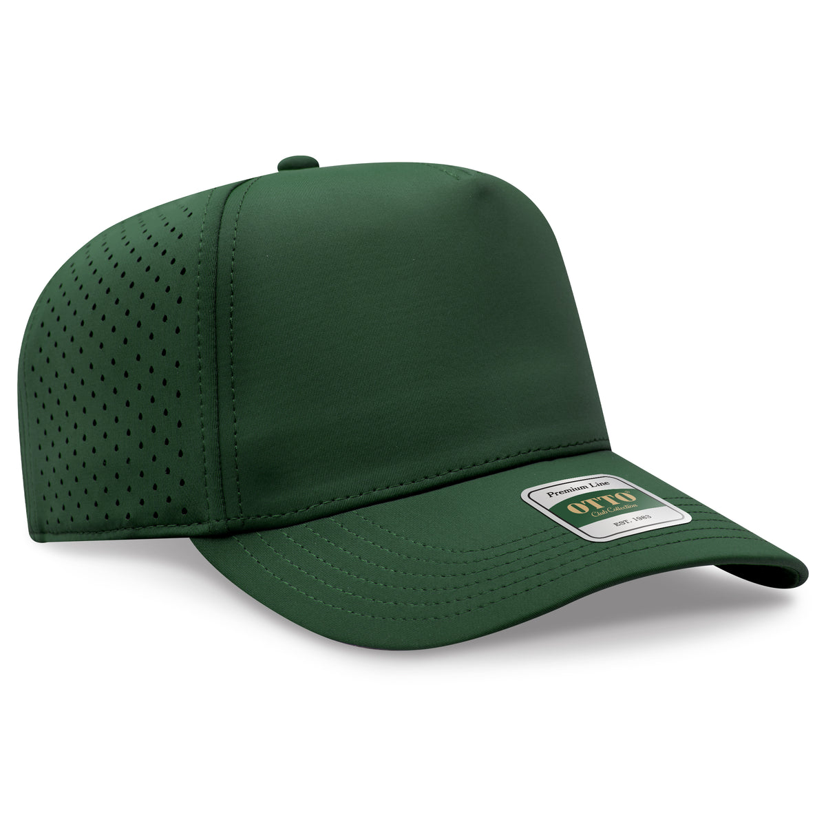 OTTO 122 Club Collection 5 Panel Pro Style Perforated Cap – Performance Nylon - Midnight Green