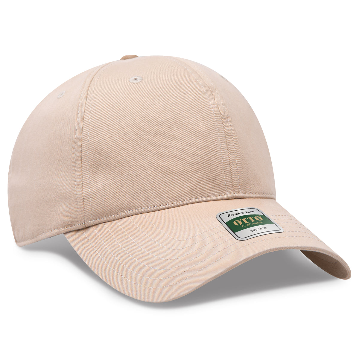 OTTO 124 Club Collection 6 Panel Low Profile Dad Cap – CottonLux - Khaki