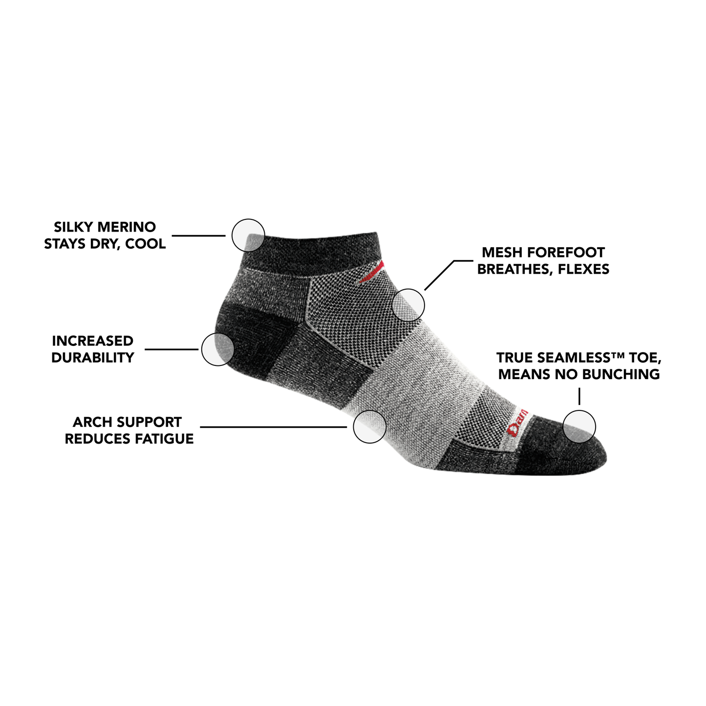 Men's 1437 No Show Lightweight Running Socks