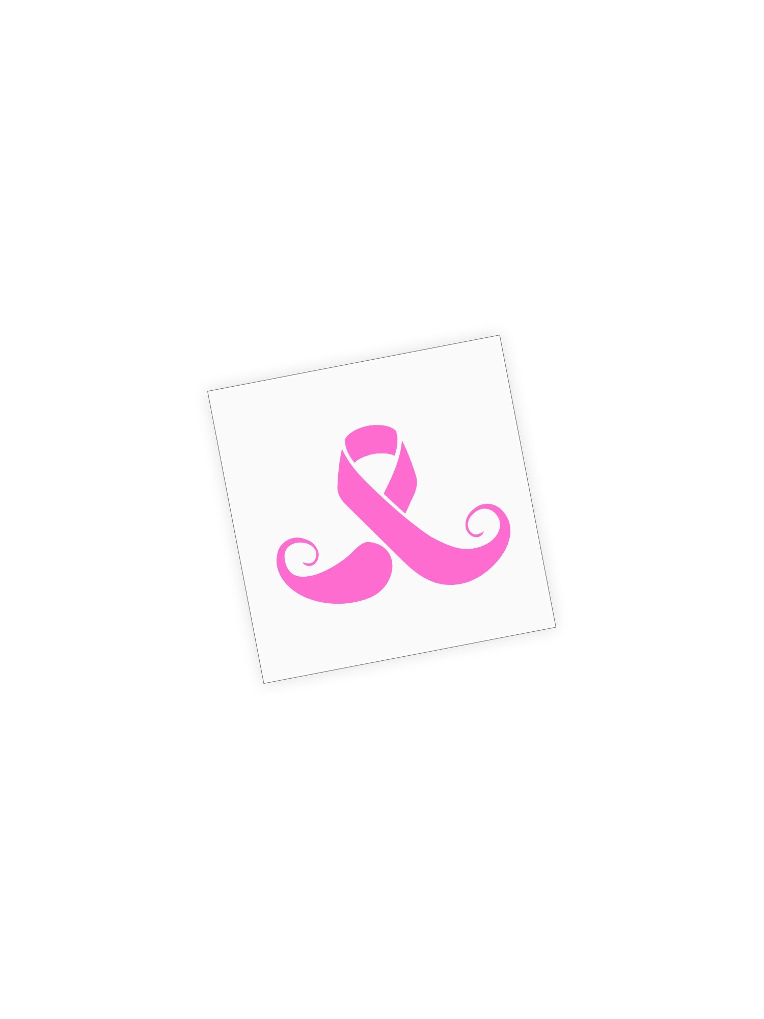 Stache Salt Breast Cancer 'Stache Ribbon 2" Decal