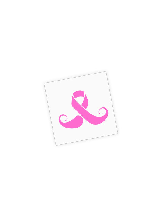 Breast Cancer 'Stache Ribbon 2" Decal