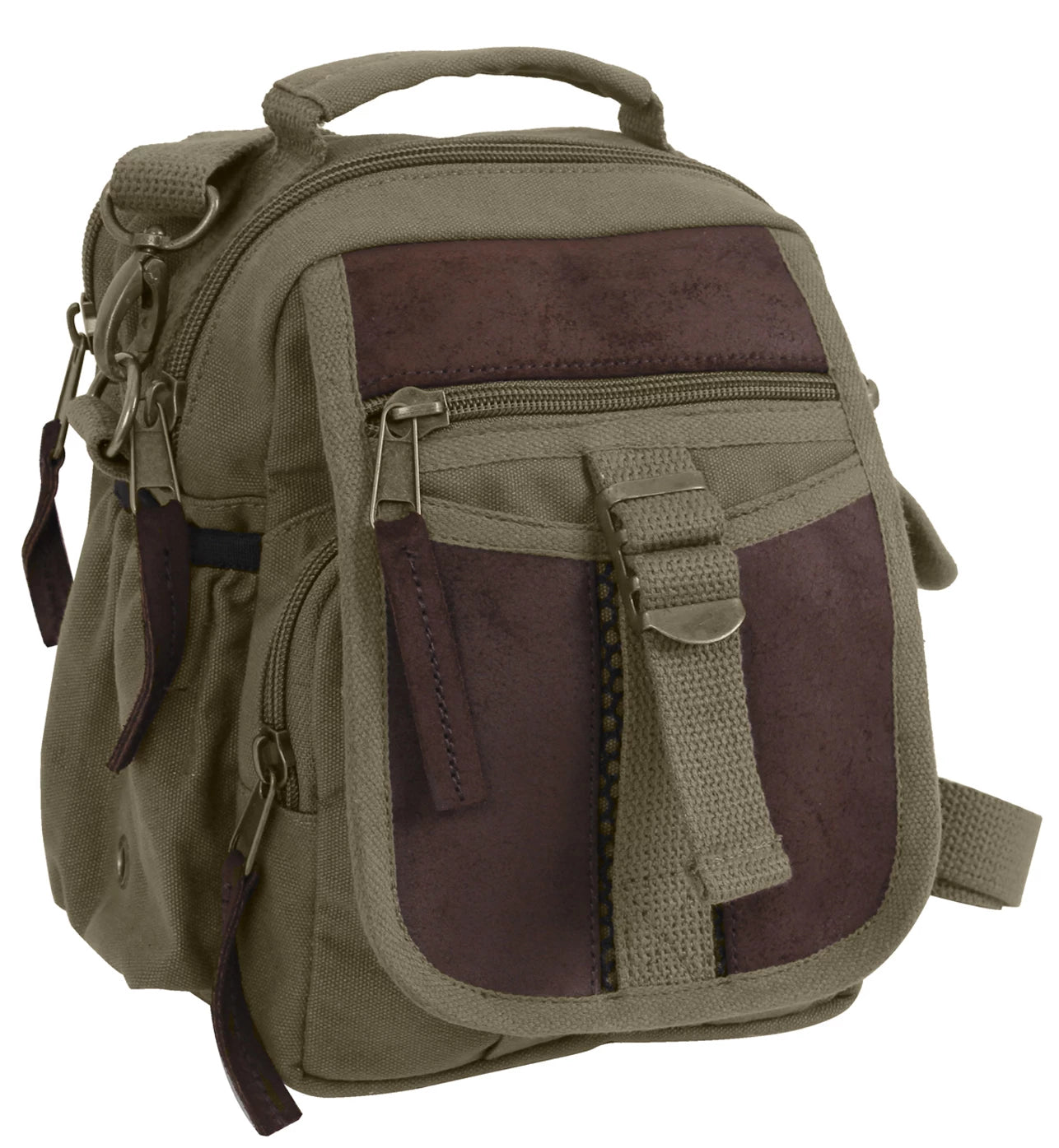 Rothco Vintage Canvas &amp; Leather Travel Shoulder Bag