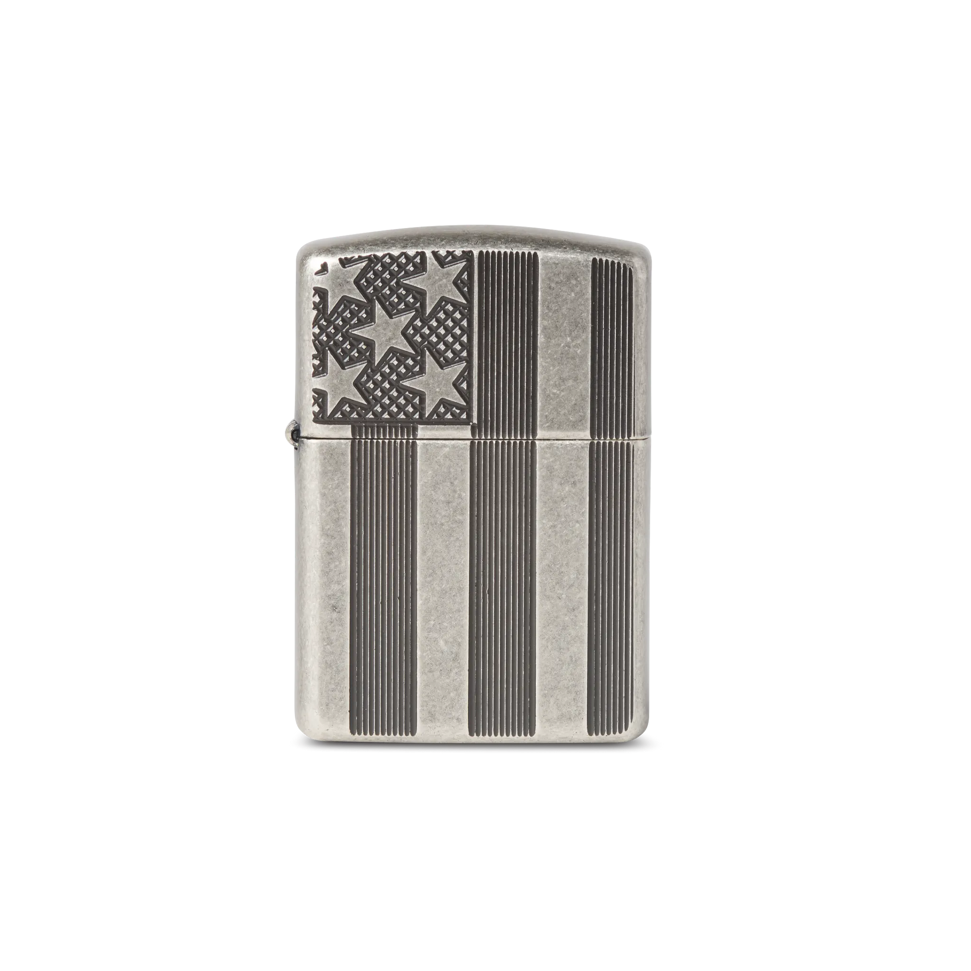 Zippo® U.S. Flag Armor Antique Silver Windproof Lighter By Zippo® – Silver