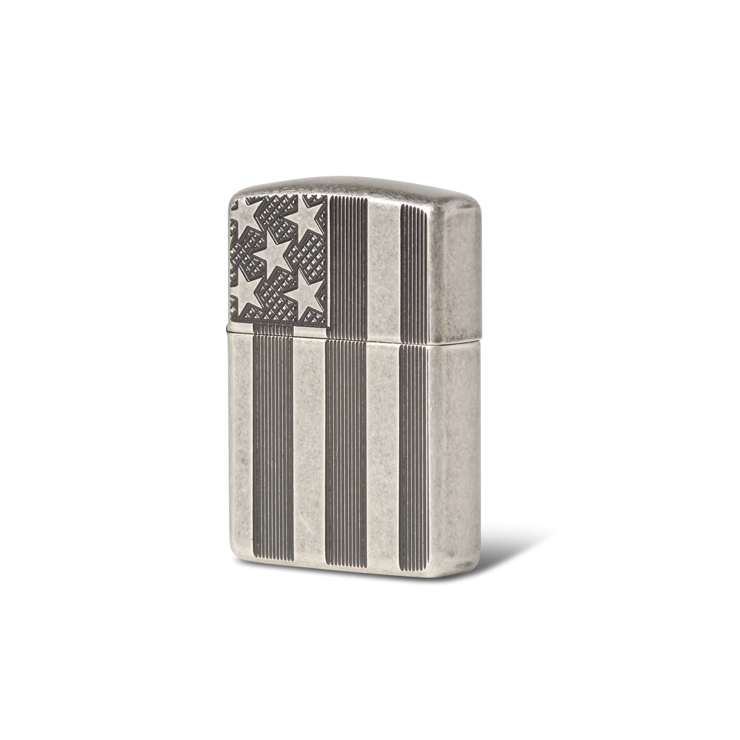 Zippo® U.S. Flag Armor Antique Silver Windproof Lighter By Zippo® – Silver