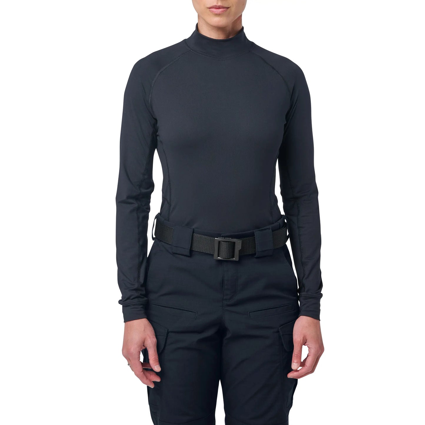 Women's Mock Neck Long Sleeve Top – Midnight Navy