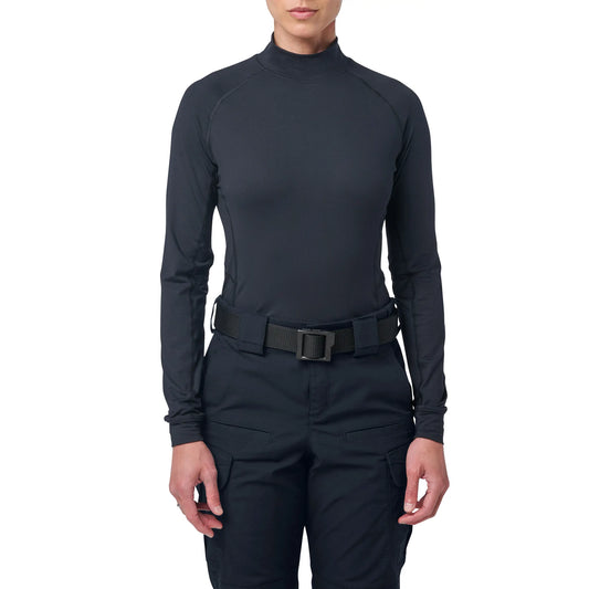 Women's Mock Neck Long Sleeve Top – Midnight Navy