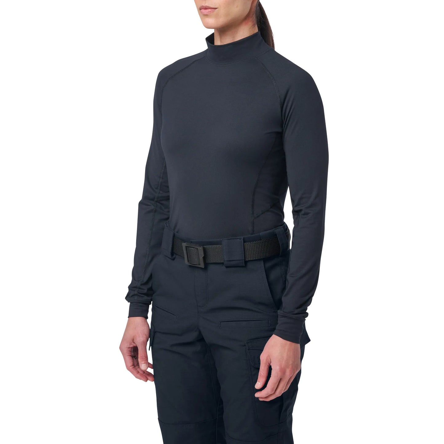 Women's Mock Neck Long Sleeve Top – Midnight Navy