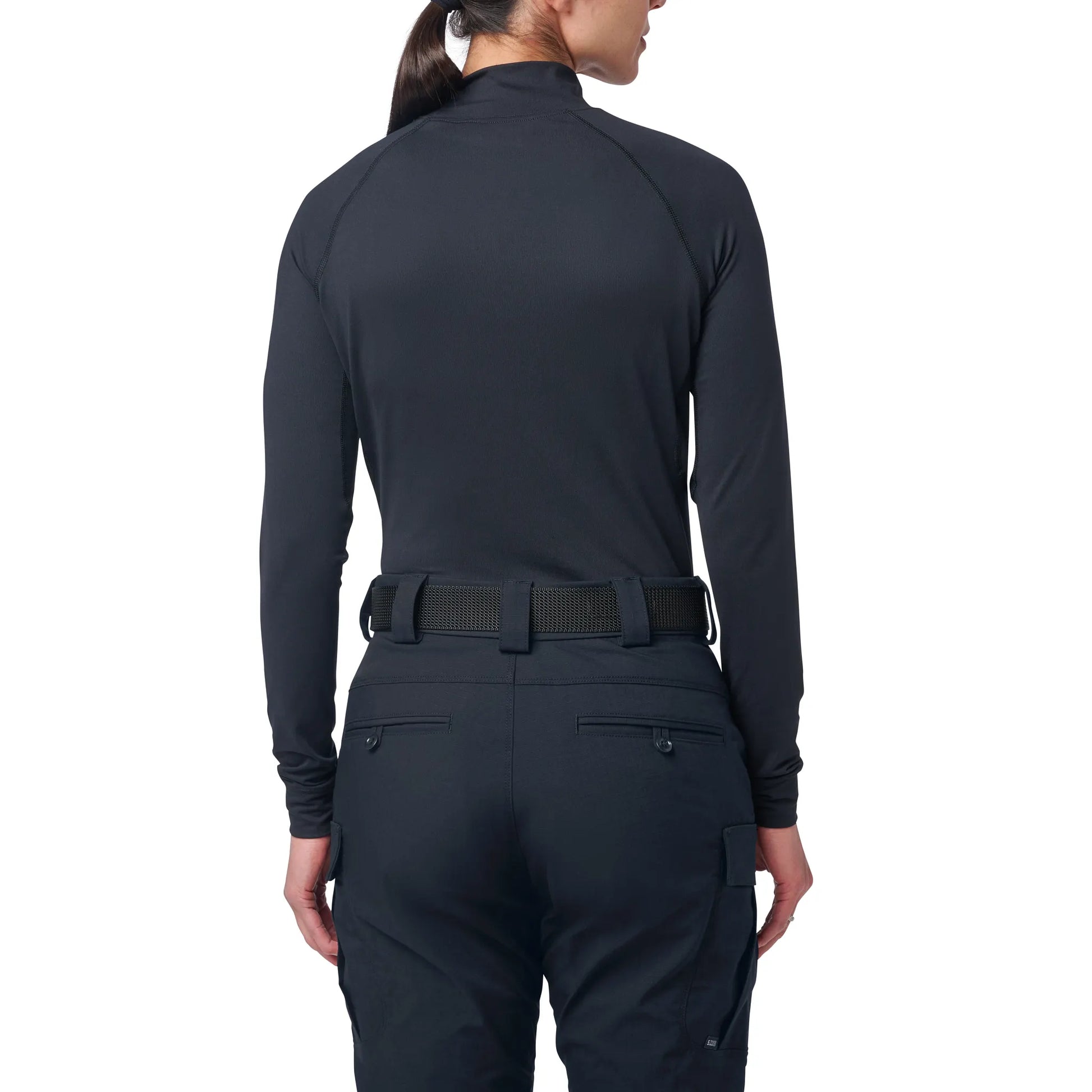 Women's Mock Neck Long Sleeve Top – Midnight Navy