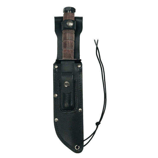 Rothco Military Fighting Utility Knife With Leather Handle