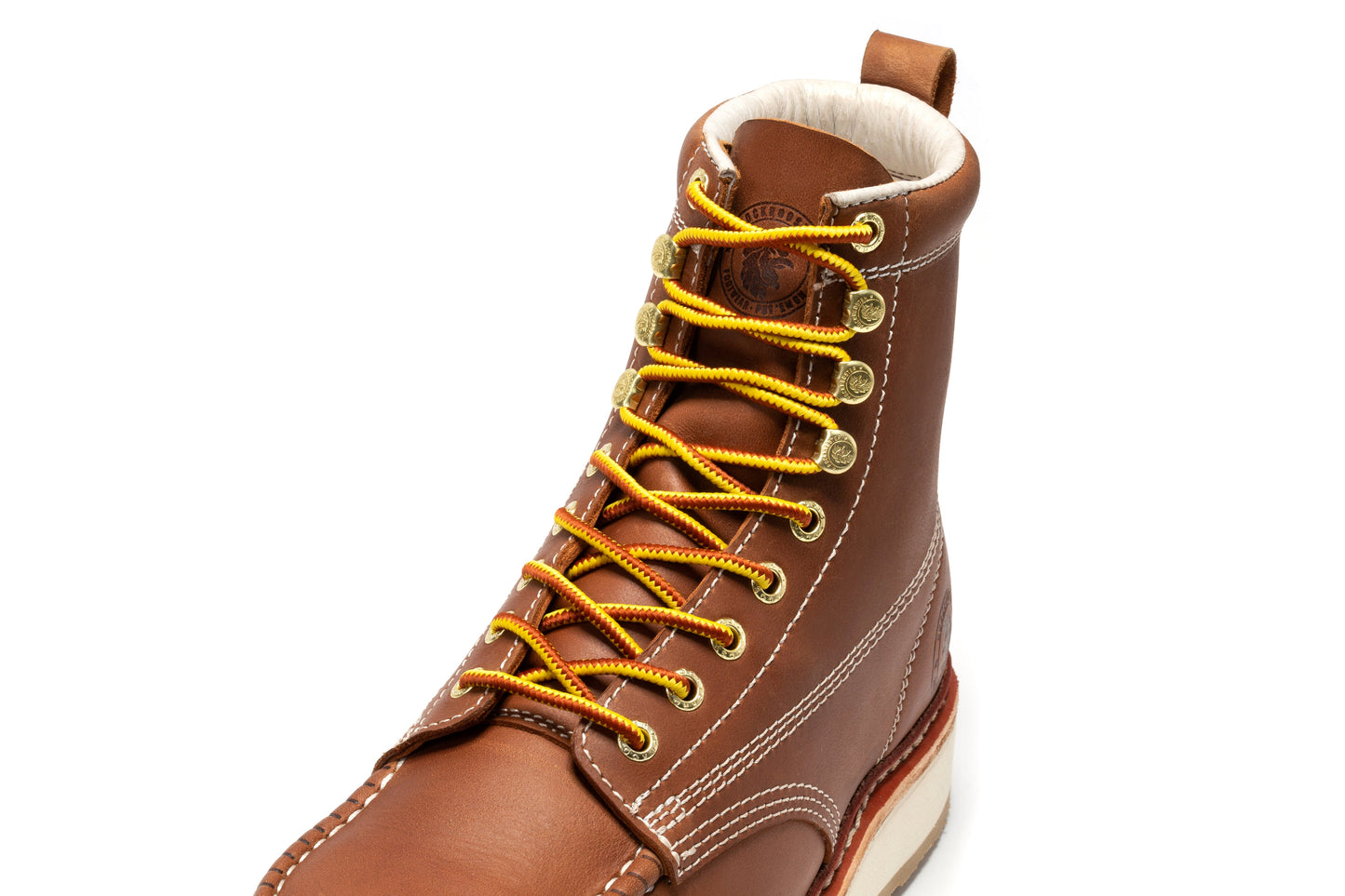 ROCKROOSTER Norwood Men's 6 inch Brown steel toe wedge work boots with Vibram® Outsole VAP621