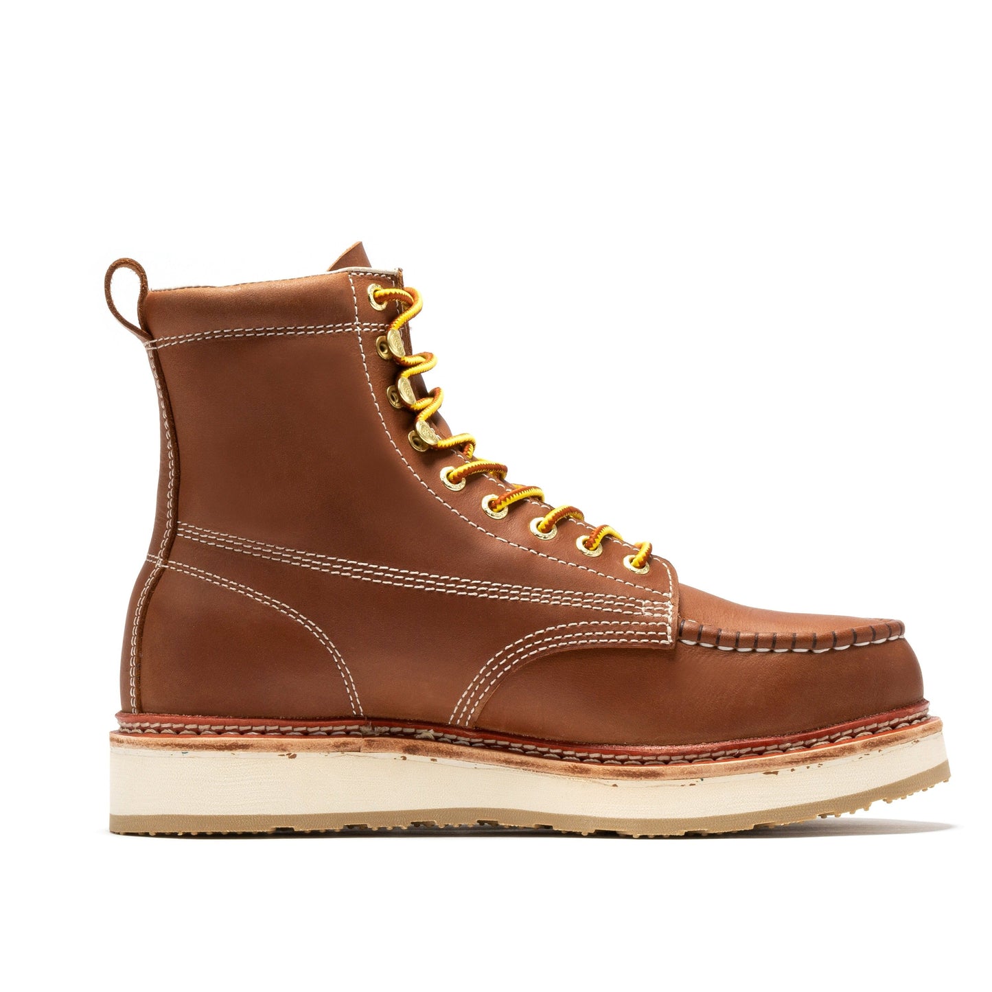 ROCKROOSTER Norwood Men's 6 inch Brown Steel Toe Wedge Work Boots SAP621 (3)