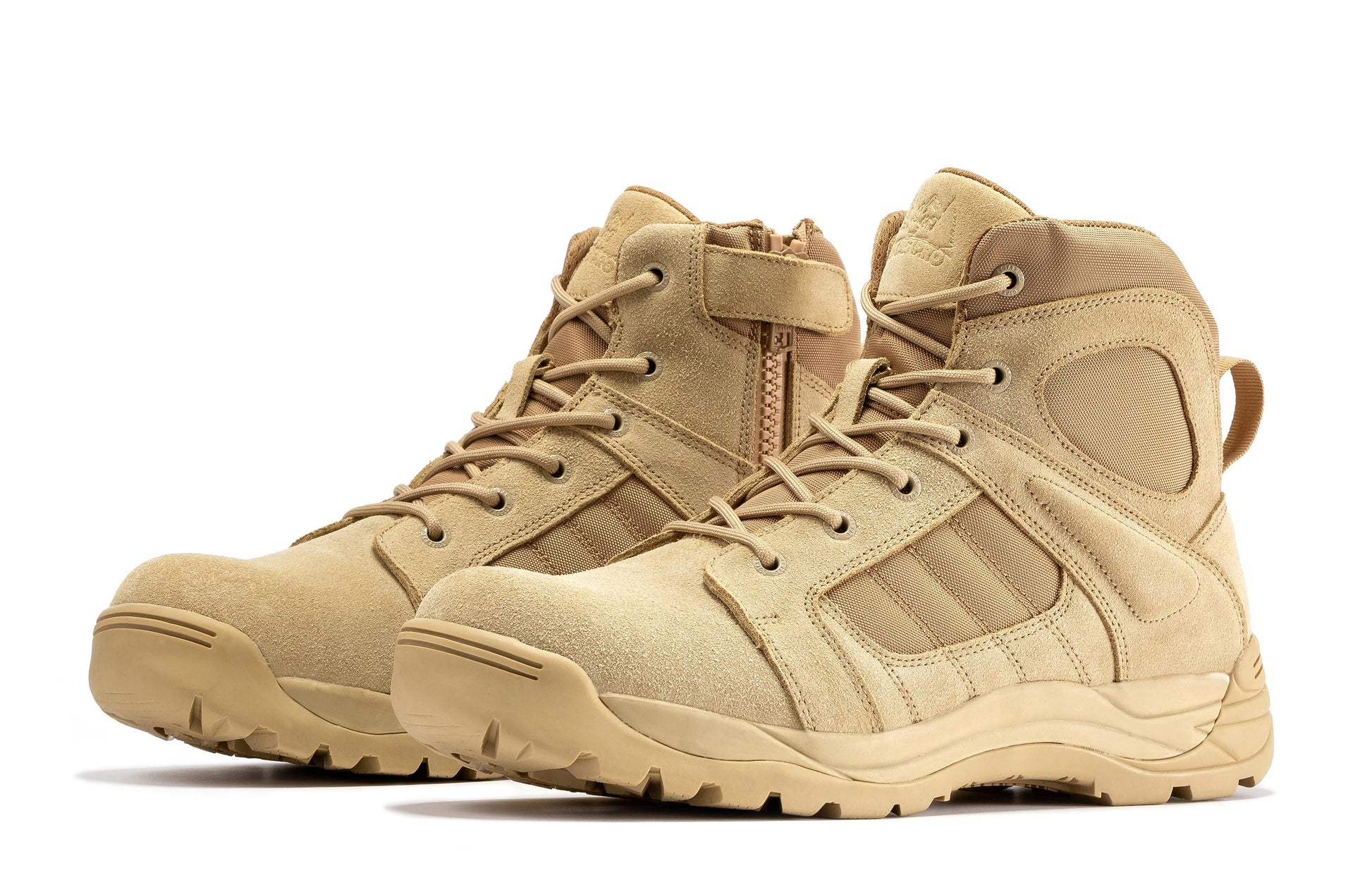 RockRooster Botas Pro Sand Men's 6 inch Side Zipper Rubber Sole Tactical Boots BMP110 (6)