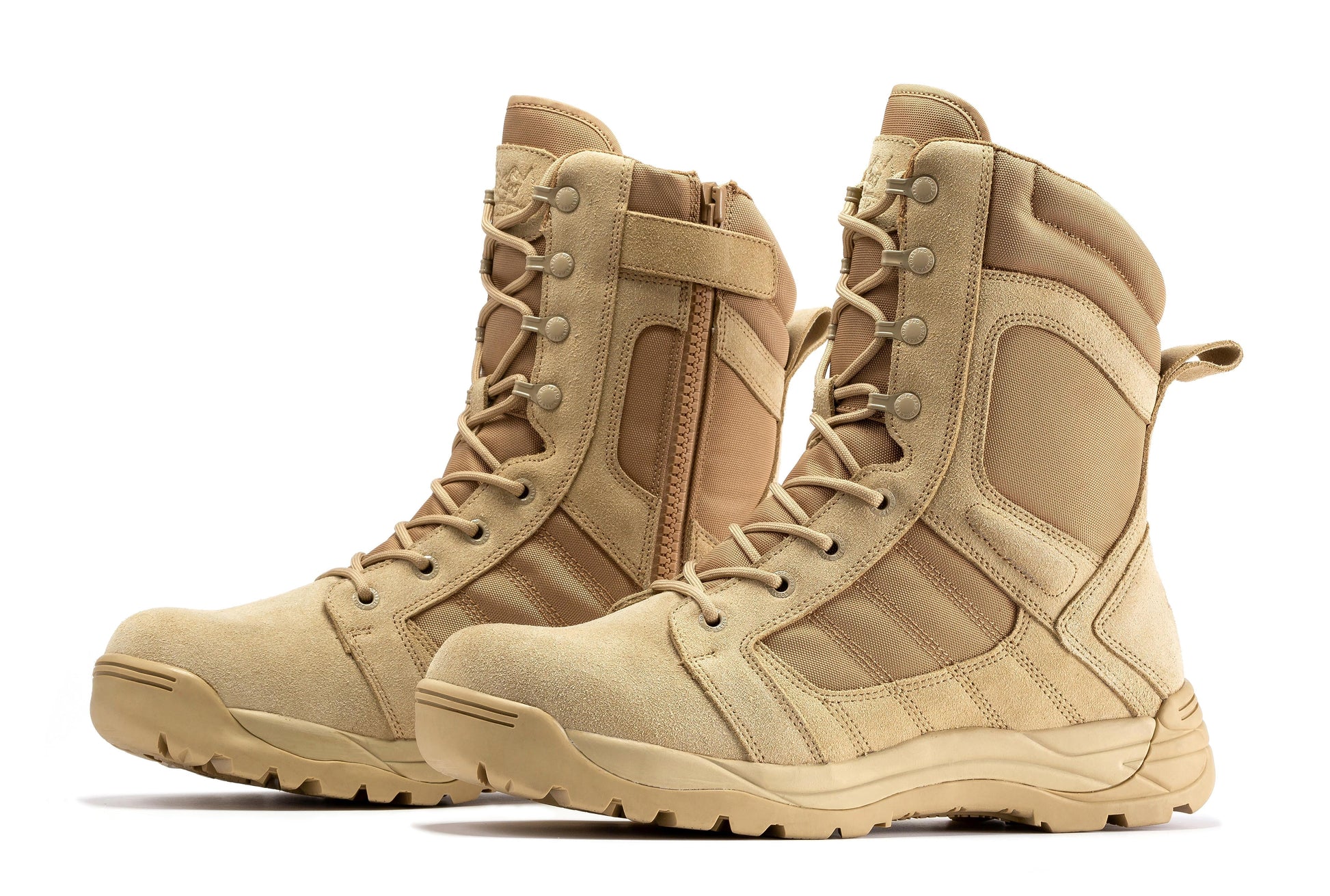 RockRooster Botas Pro Sand Men's 8 inch Side Zipper Rubber Sole Tactical Boots BMP110SD (6)