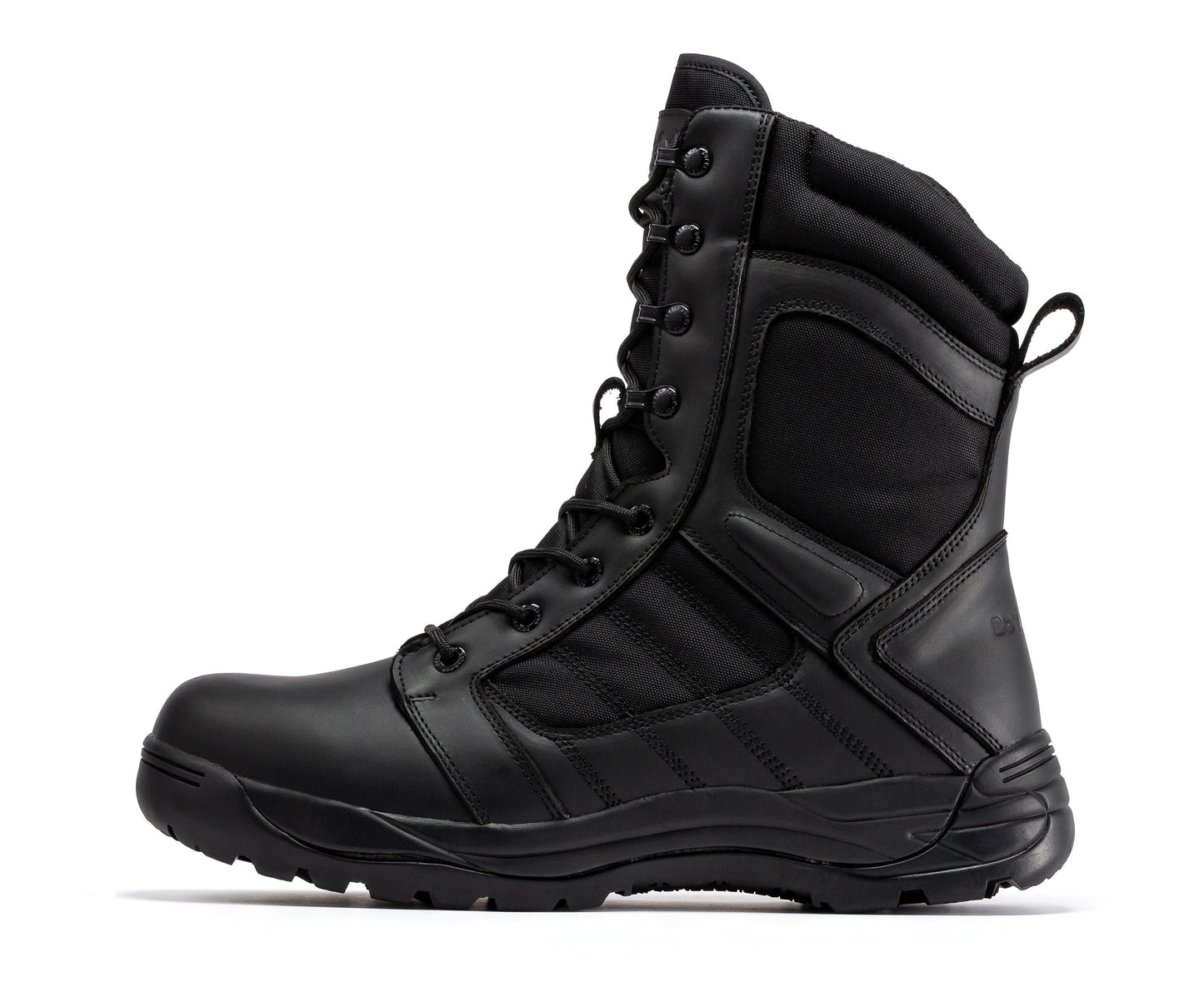 RockRooster Botas Pro Black Men's 8 inch Side Zipper Rubber Sole Tactical Boots BMP110BK (2)