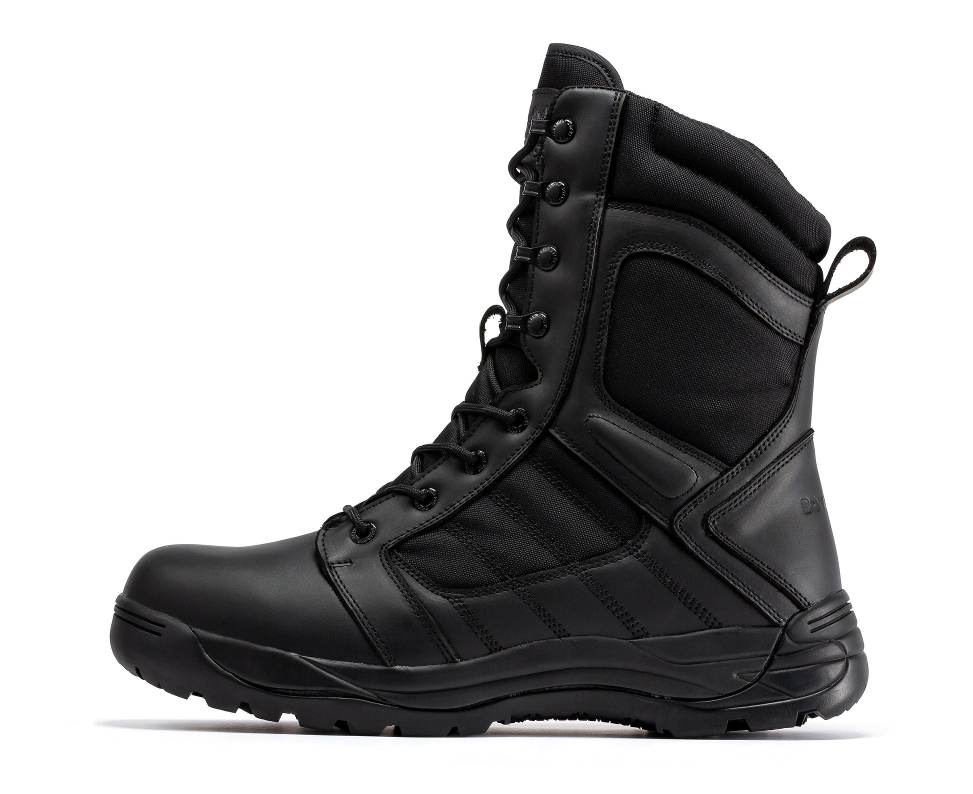 RockRooster Botas Pro Black Men's 8 inch Side Zipper Rubber Sole Tactical Boots BMP110BK (2)