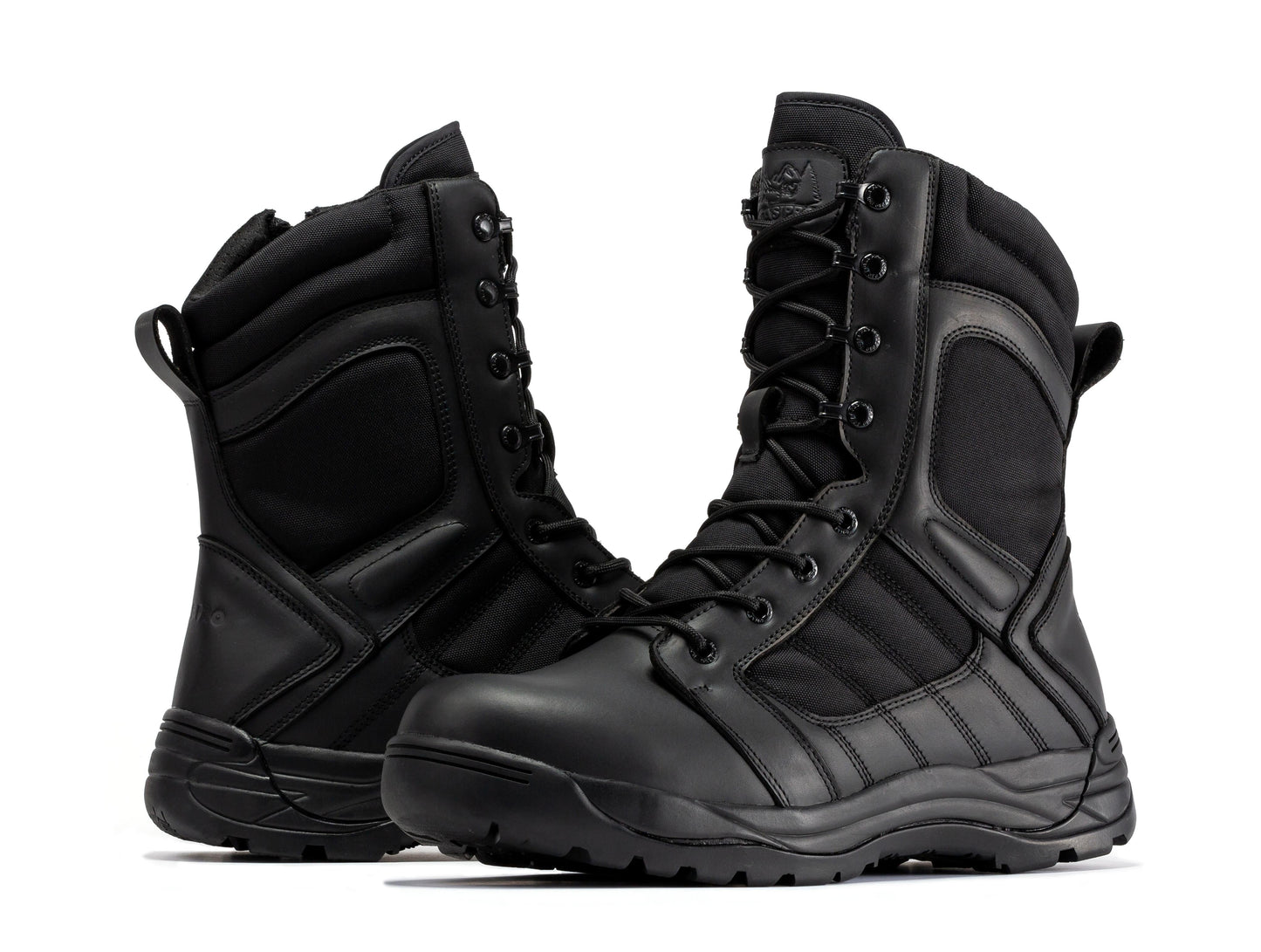 RockRooster Botas Pro Black Men's 8 inch Side Zipper Rubber Sole Tactical Boots BMP110BK (5)