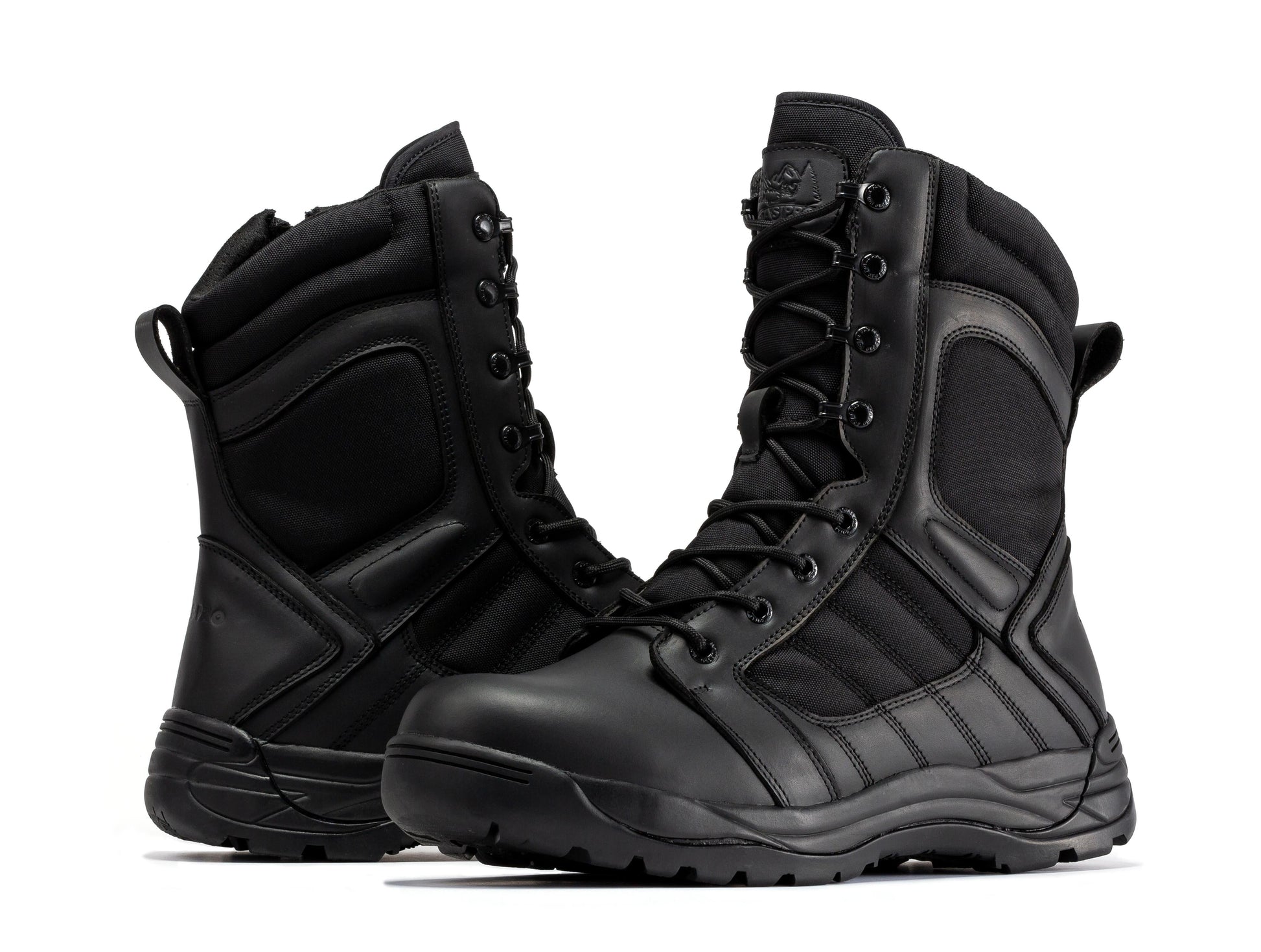 RockRooster Botas Pro Black Men's 8 inch Side Zipper Rubber Sole Tactical Boots BMP110BK (5)