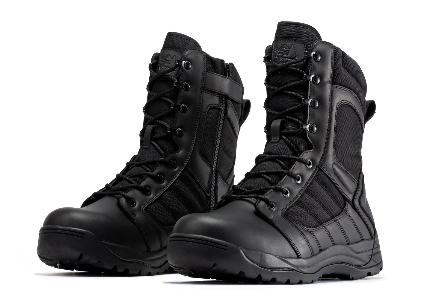 RockRooster Botas Pro Black Men's 8 inch Side Zipper Rubber Sole Tactical Boots BMP110BK (4)